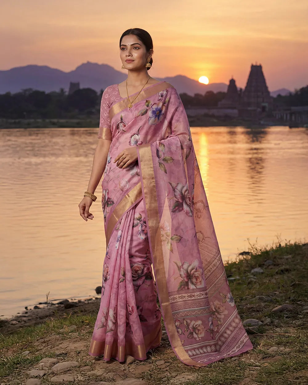 SC6200 DOLA SILK SAREE WITH DIGITAL PRINT