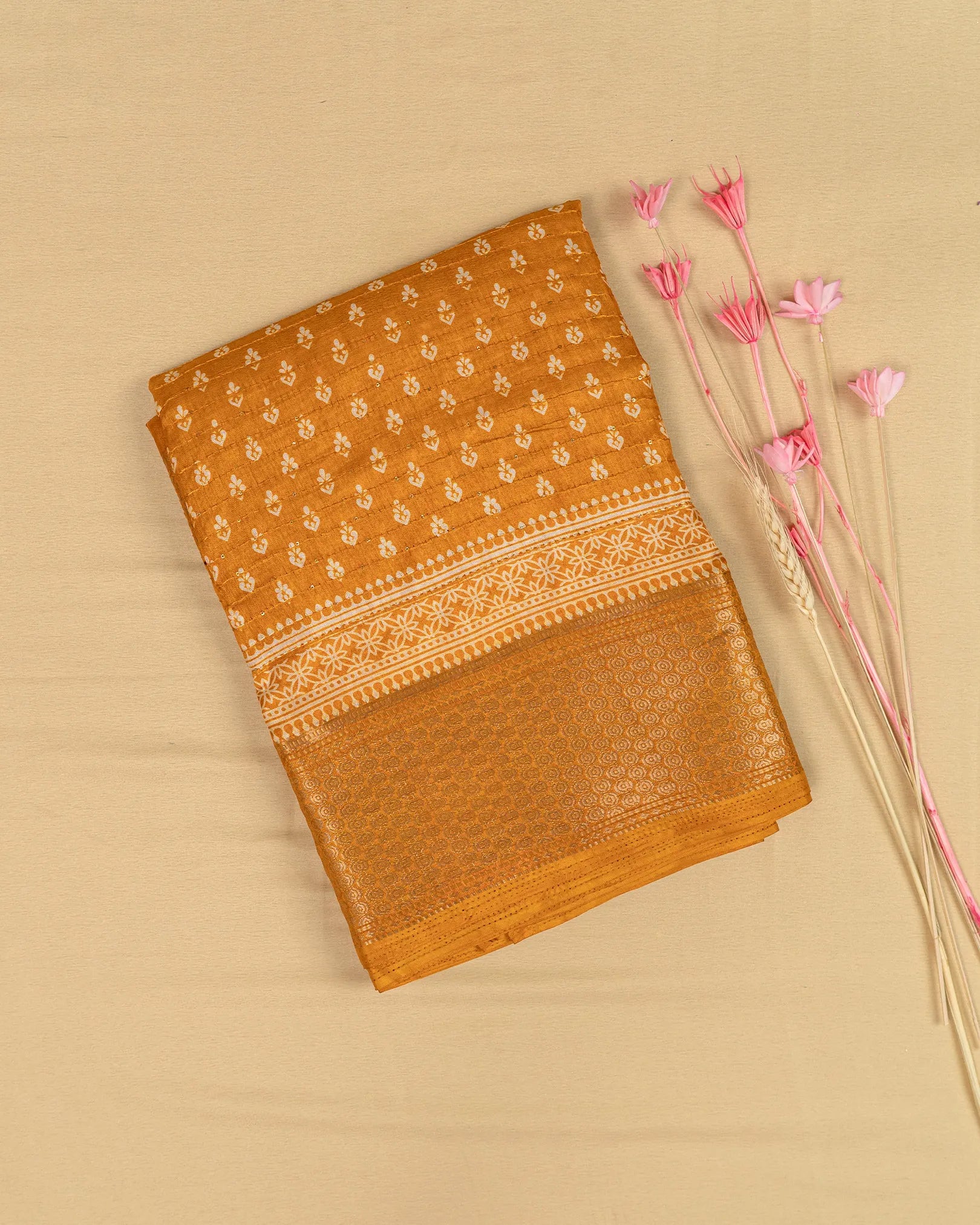 SC3973 - Dola Sequence Embroidery With Bandhini Print