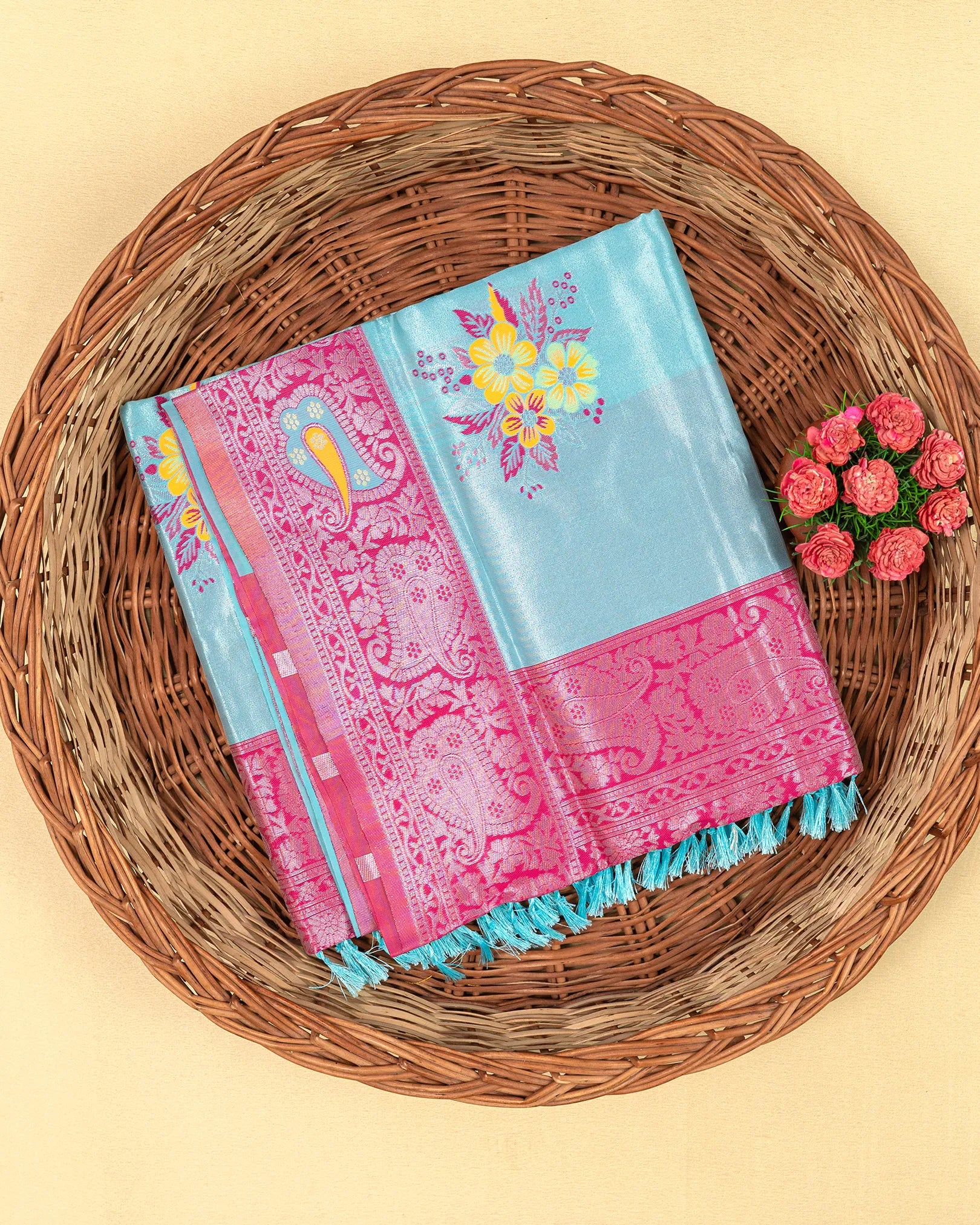 SC2849 - Tissue Silver Zari Meena Butta