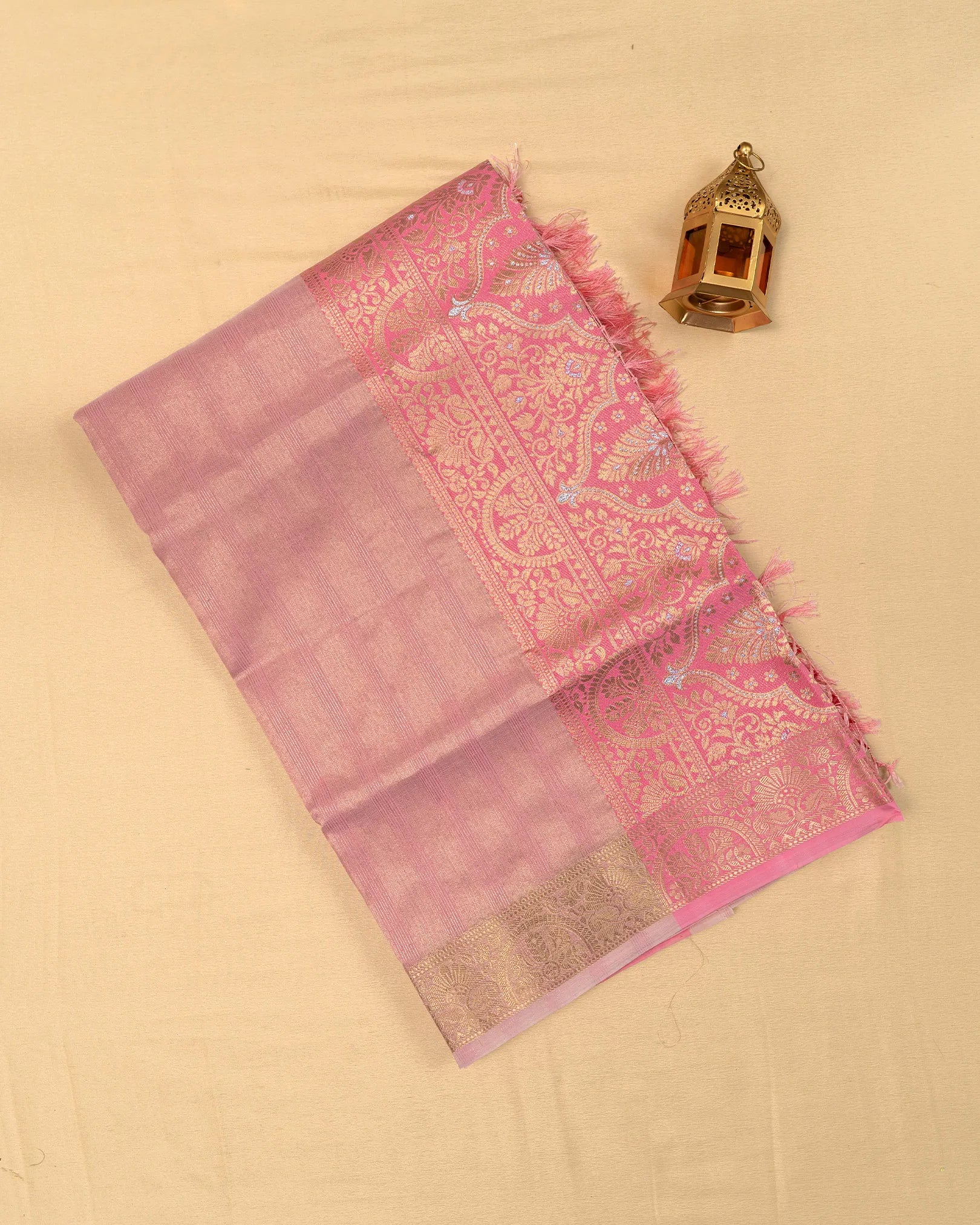 SC3052 - Tissue Plain Saree with Rich Pallu