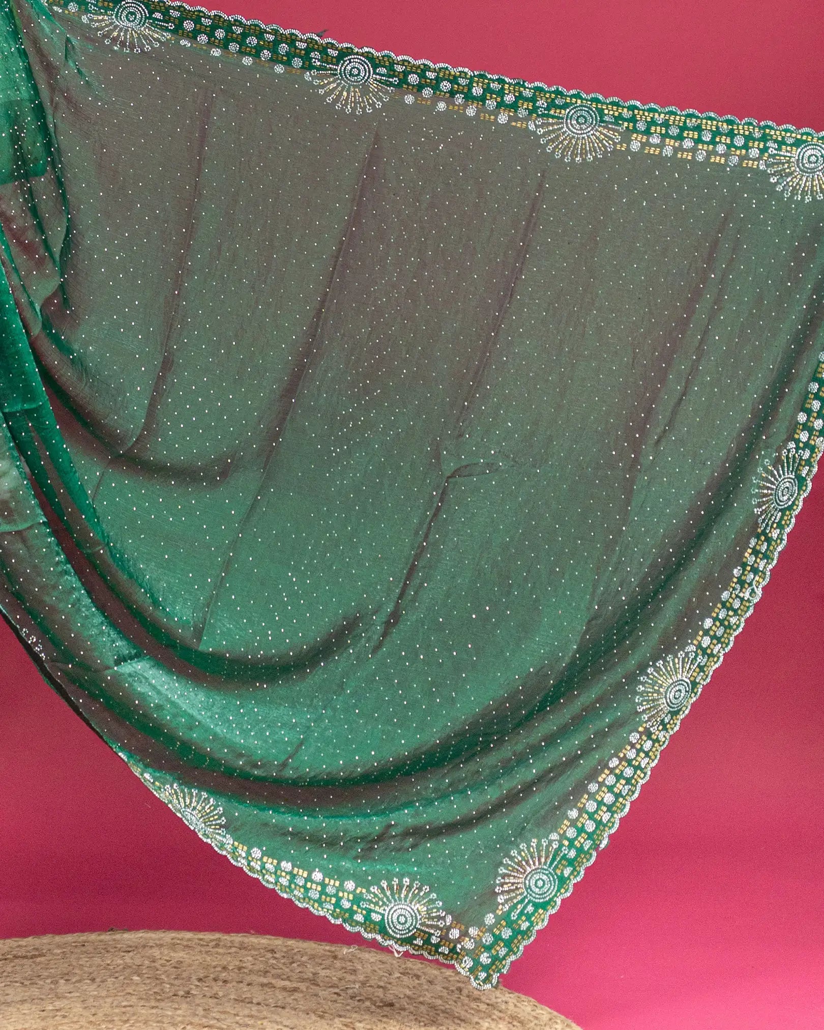 SC3822-Fendy Saree with Jarjoshi work