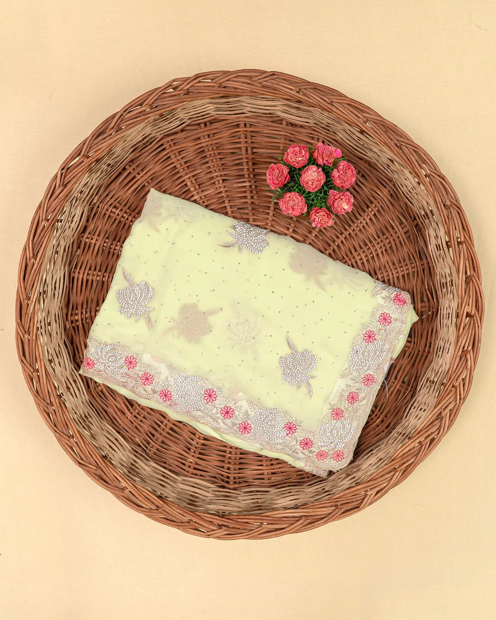 SC3994 - Georgette With Embroidery And Handwork Stone