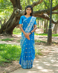SC5291 - Cotton Brasso Saree With Meena Butta All Over Body