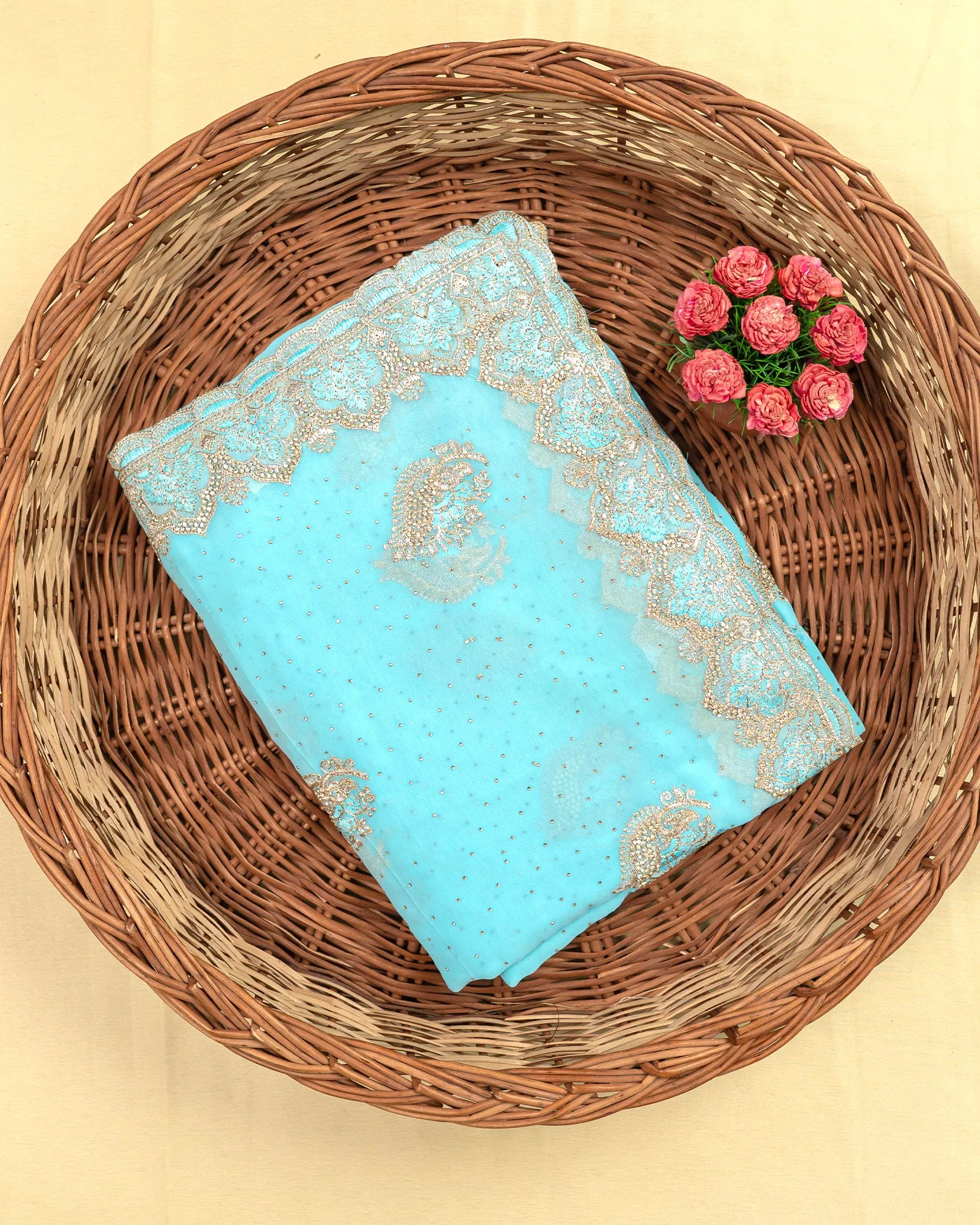 SC3991 - Georgette Saree With Premium Stone And Embroidery