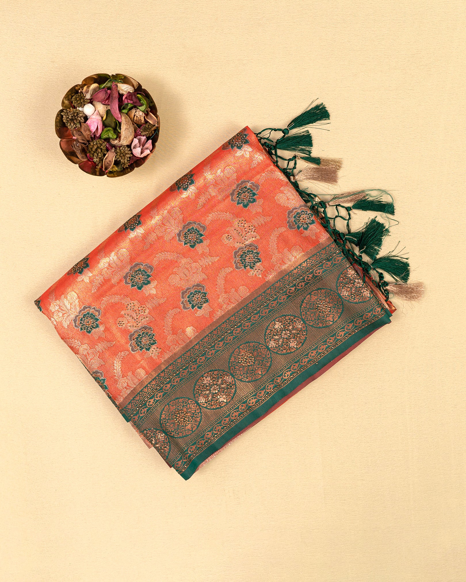 SC3257 - Tissue Meena Butta With Sarowski Work Saree