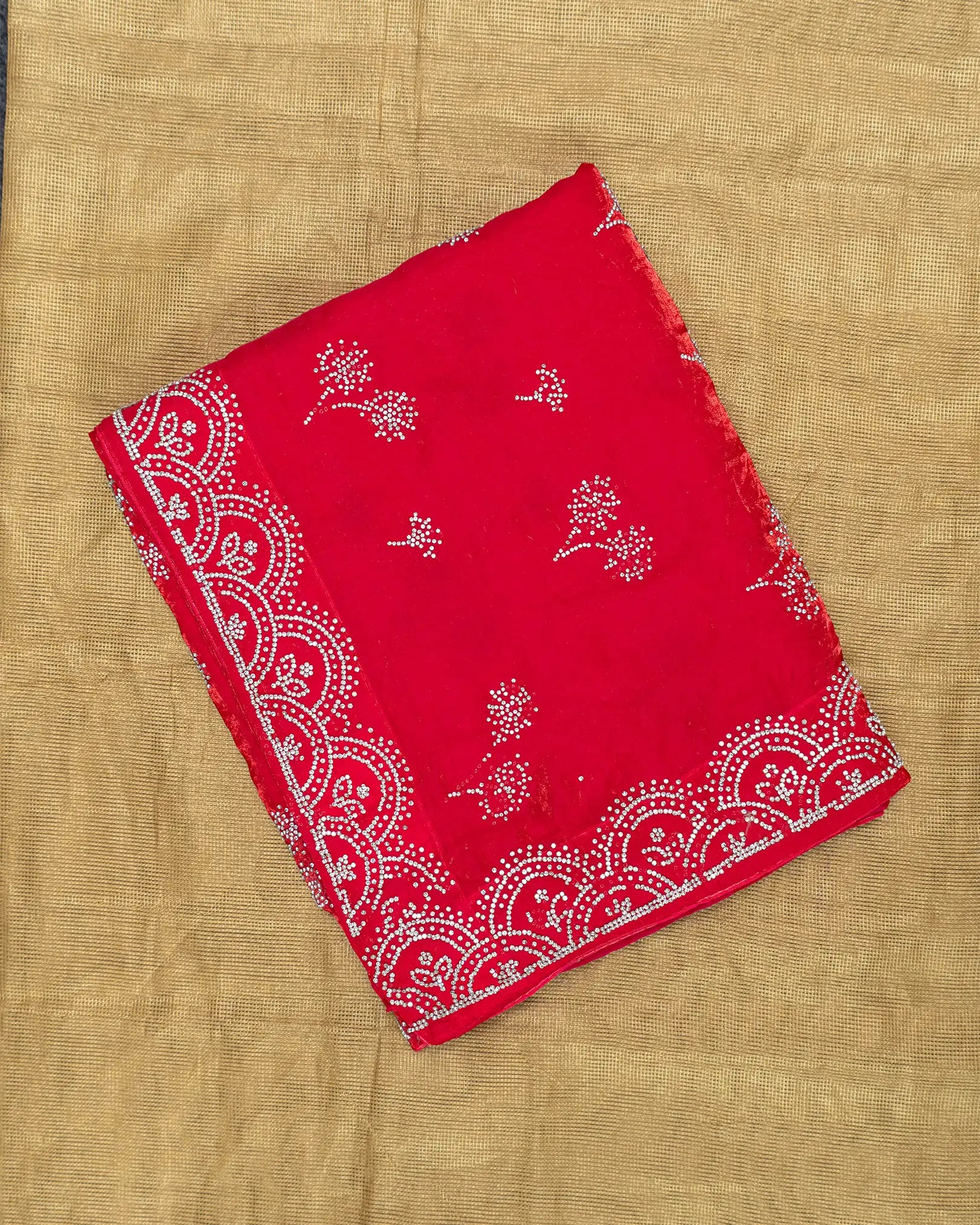 SC3450 - Fendy Satin Saree With Heavy Stone Work