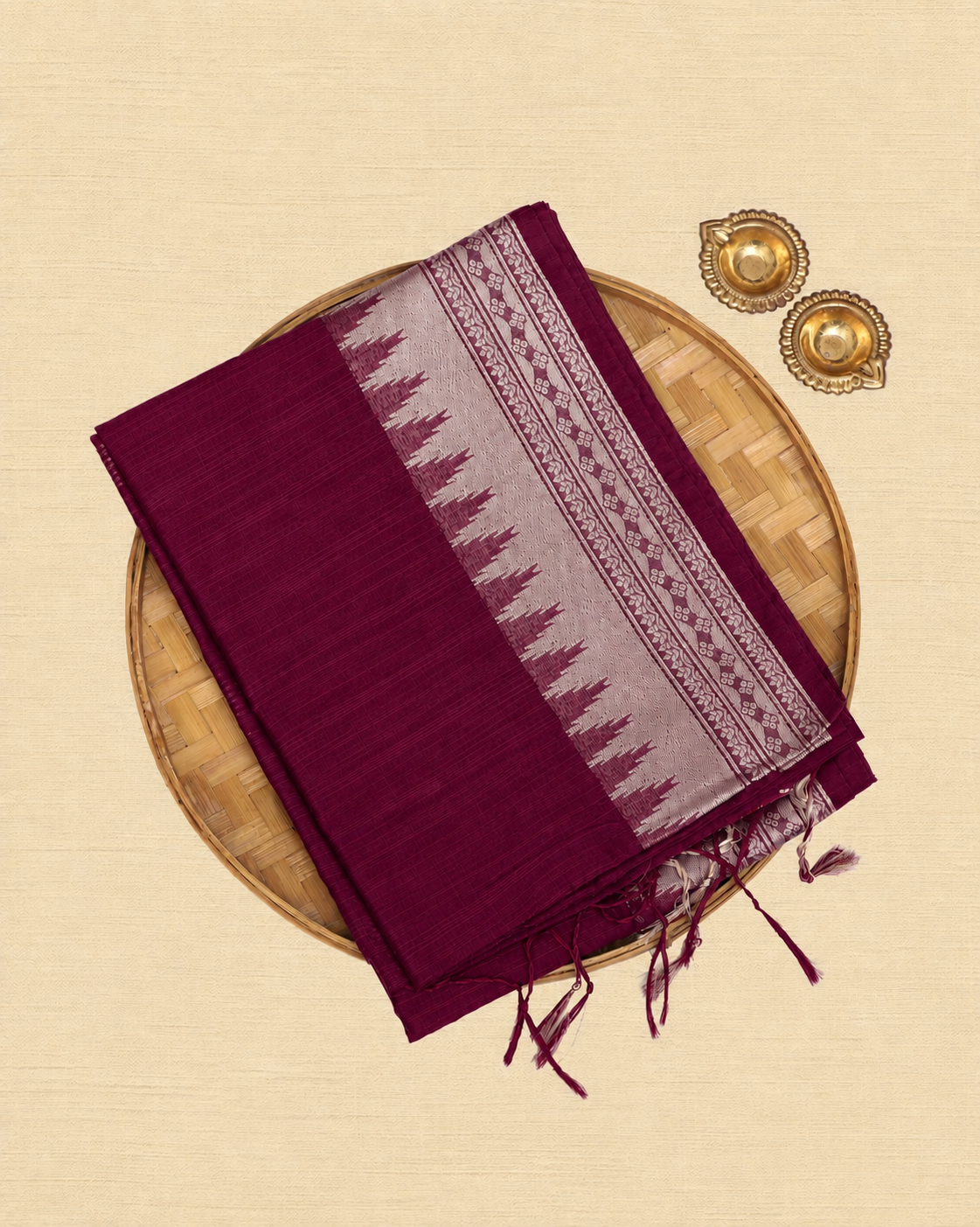 Tussar Cotton Saree With Tower Border