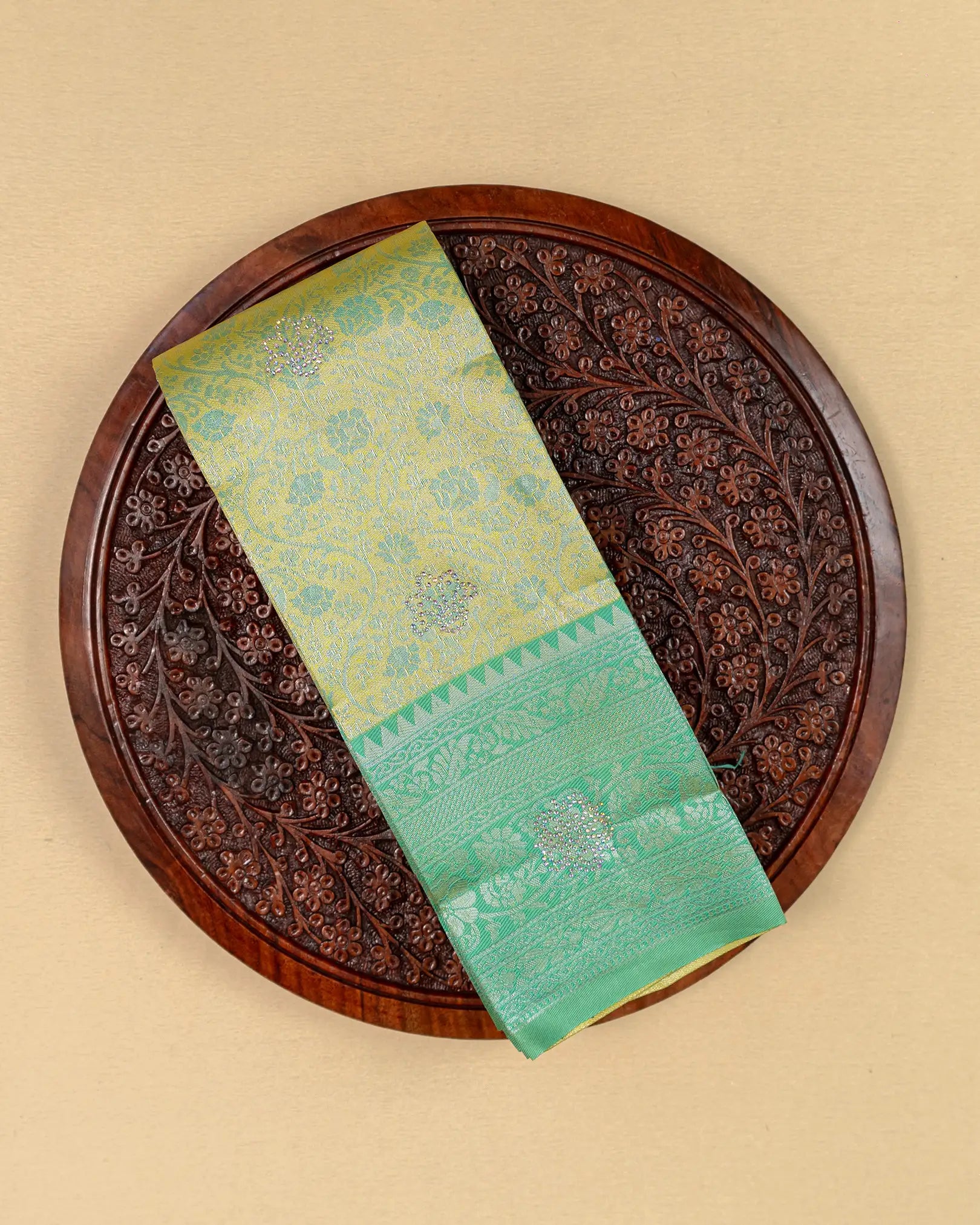 SC3223 - Litchi Silk Saree with Multi Stone