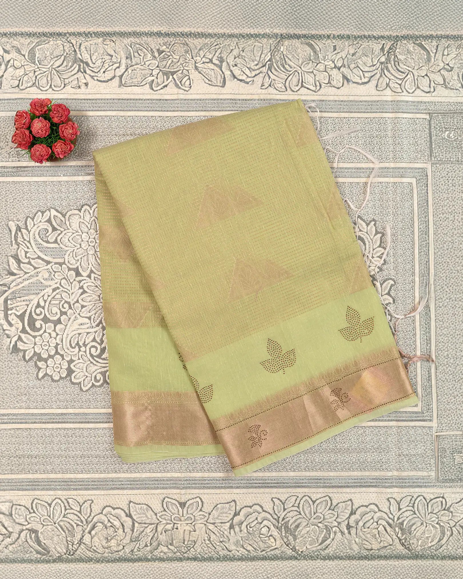 SC4061 -Linen Saree with Gold Zari