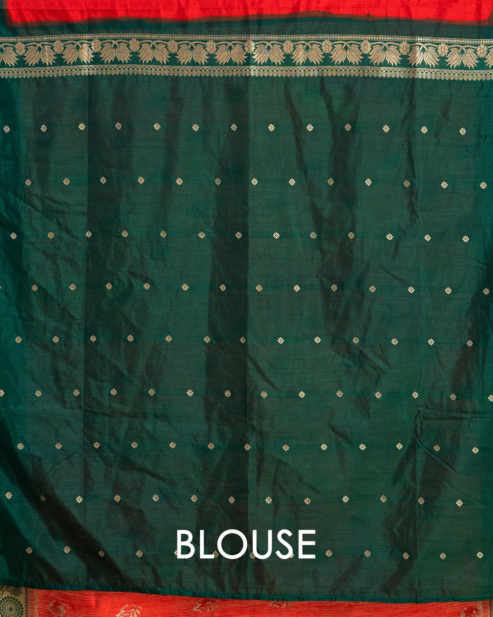 Sivappu Pachchai Tussar Saree