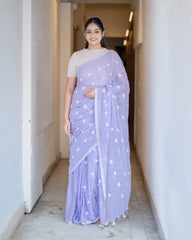 SC8982 - MUL MUL LOVE EMBROIDERY COTTON SAREE