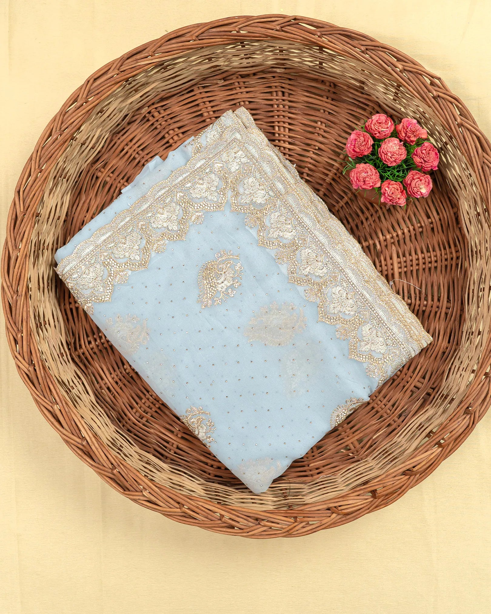 SC3991 - Georgette Saree With Premium Stone And Embroidery