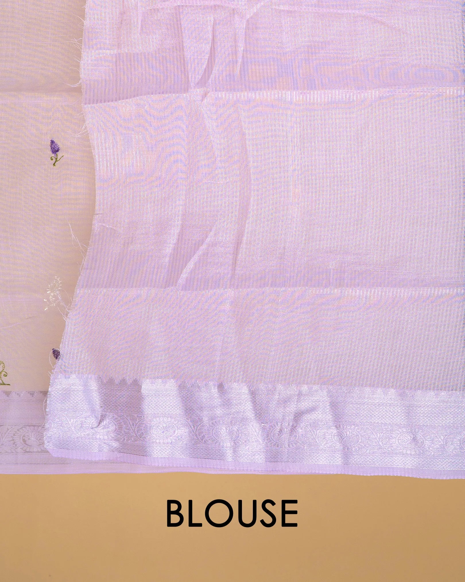 Linen Embroidery with Silver Zari