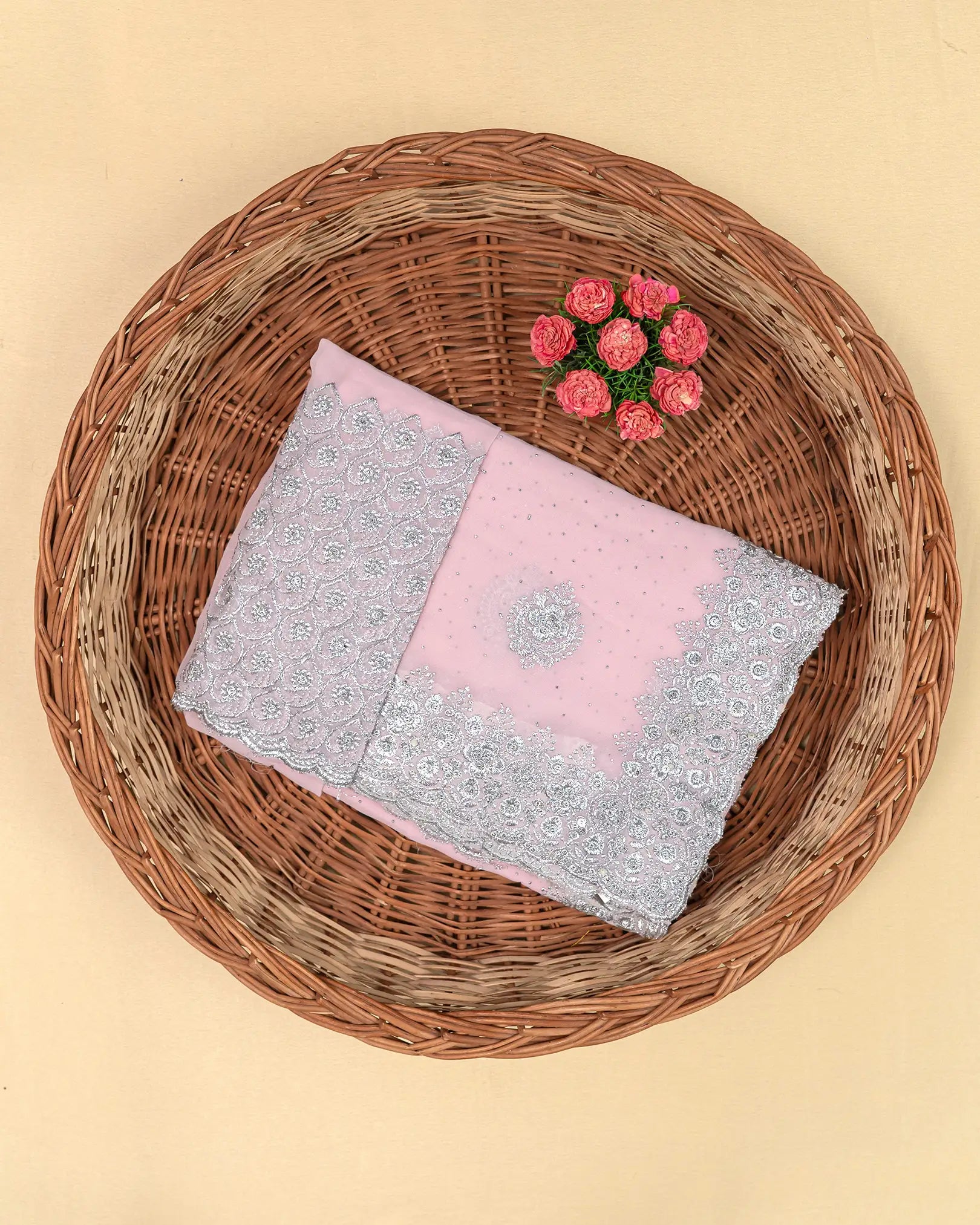 SC3997 - Georgette With Silver Embroidery And Sparkling Stone