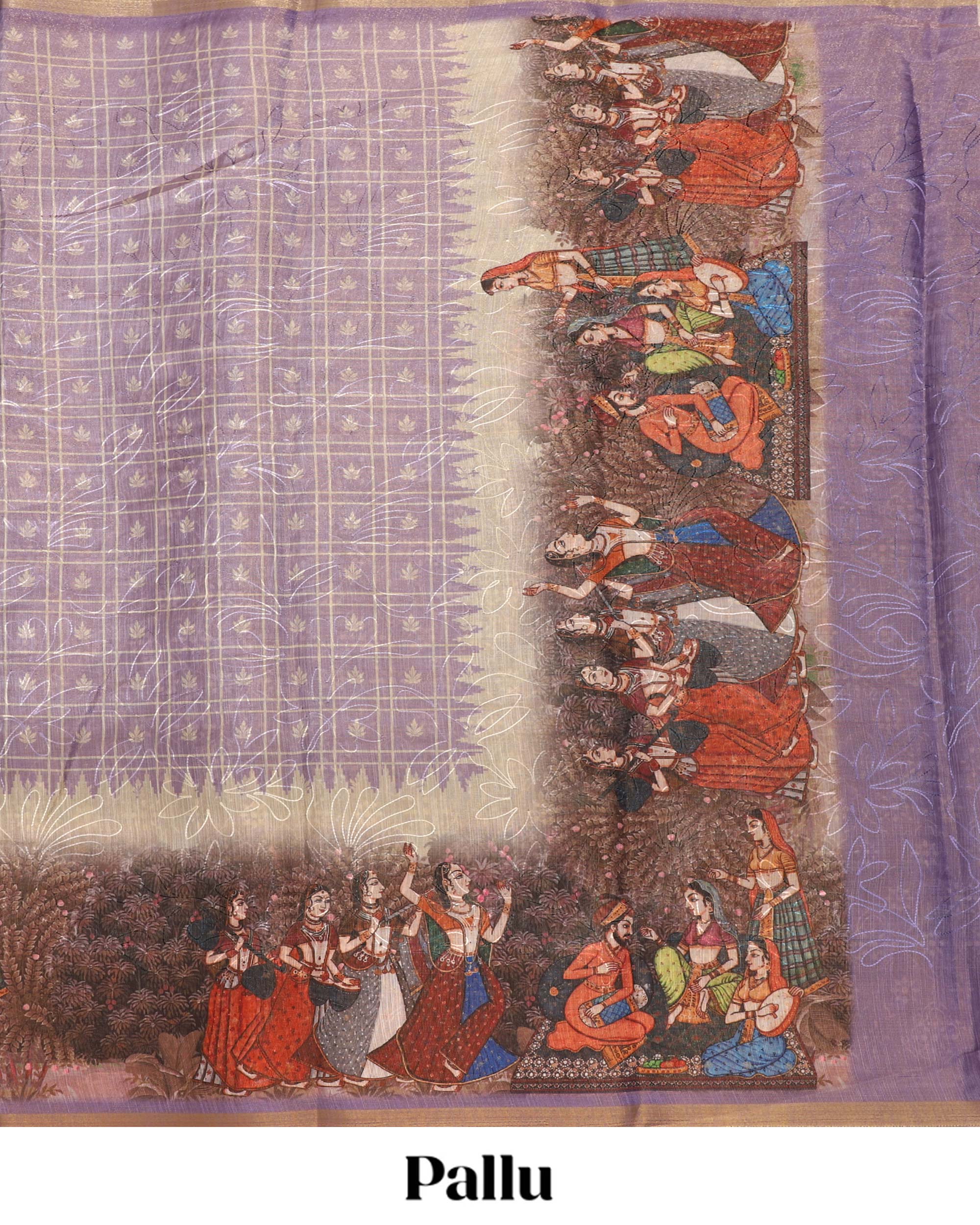 Tissue Embroidery Kalamkari Saree