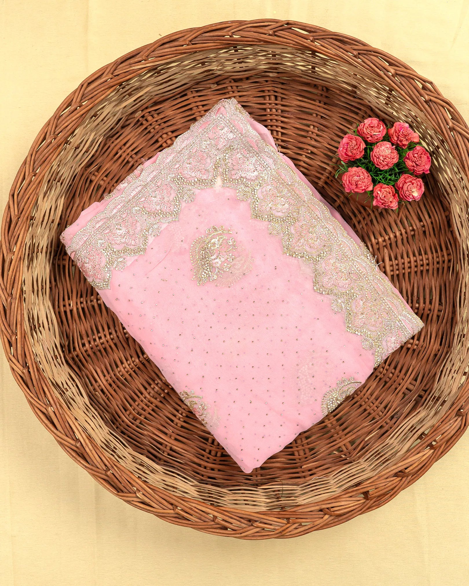 SC3991 - Georgette Saree With Premium Stone And Embroidery