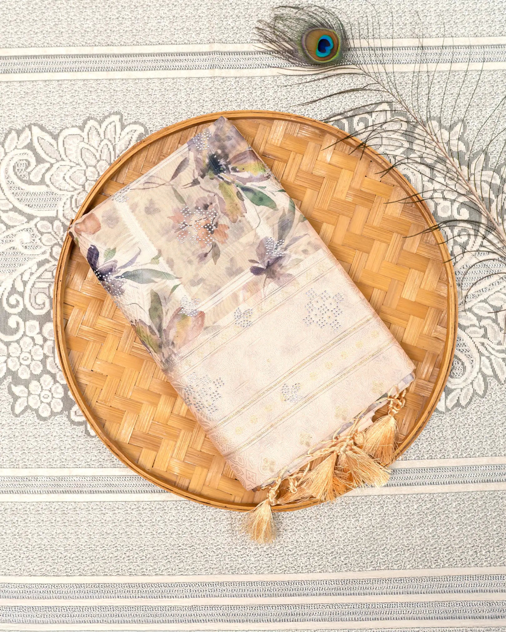 SC3496 - Cotton Brasso With Silver Stone