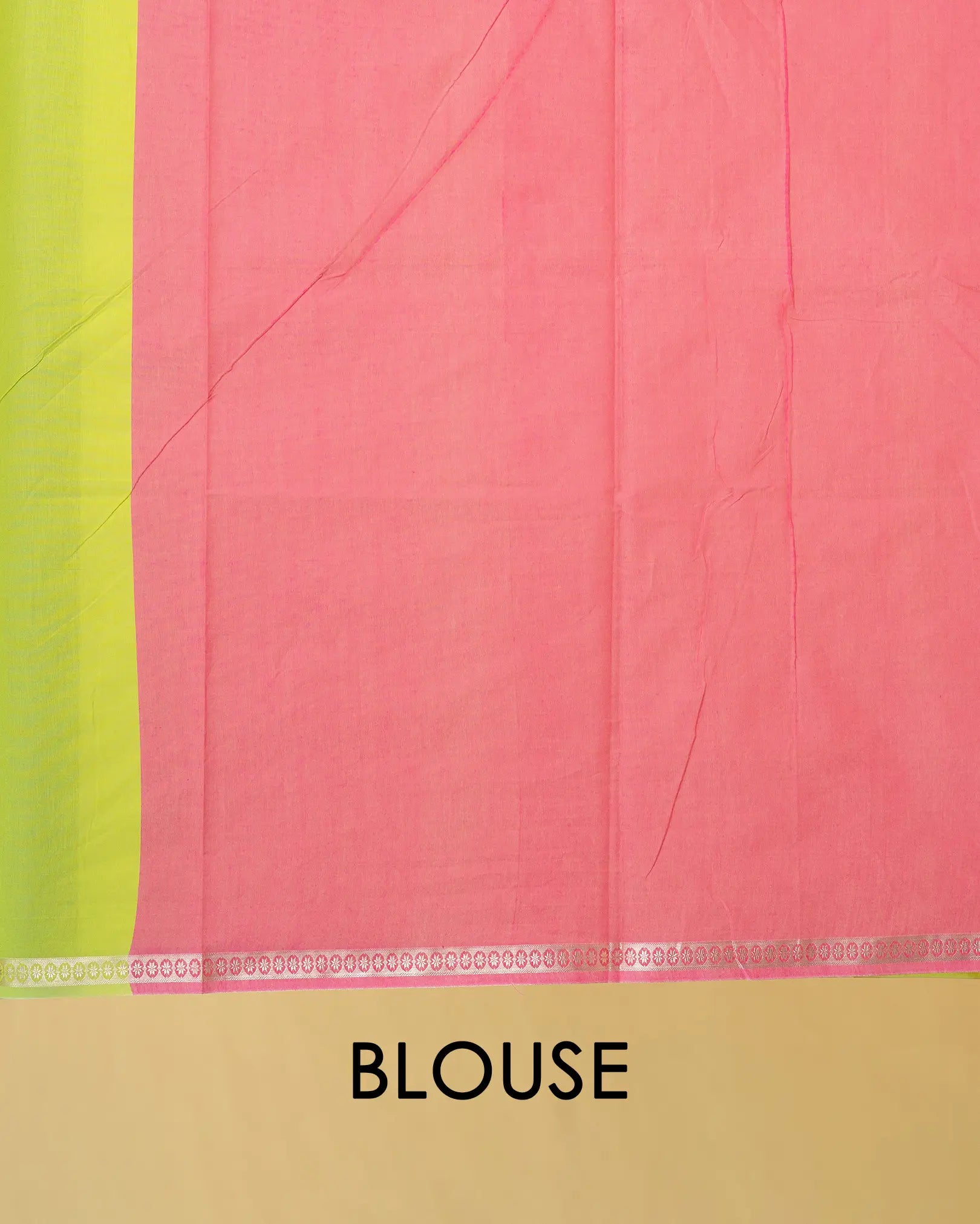 Silk Cotton Saree with Gold Border Work