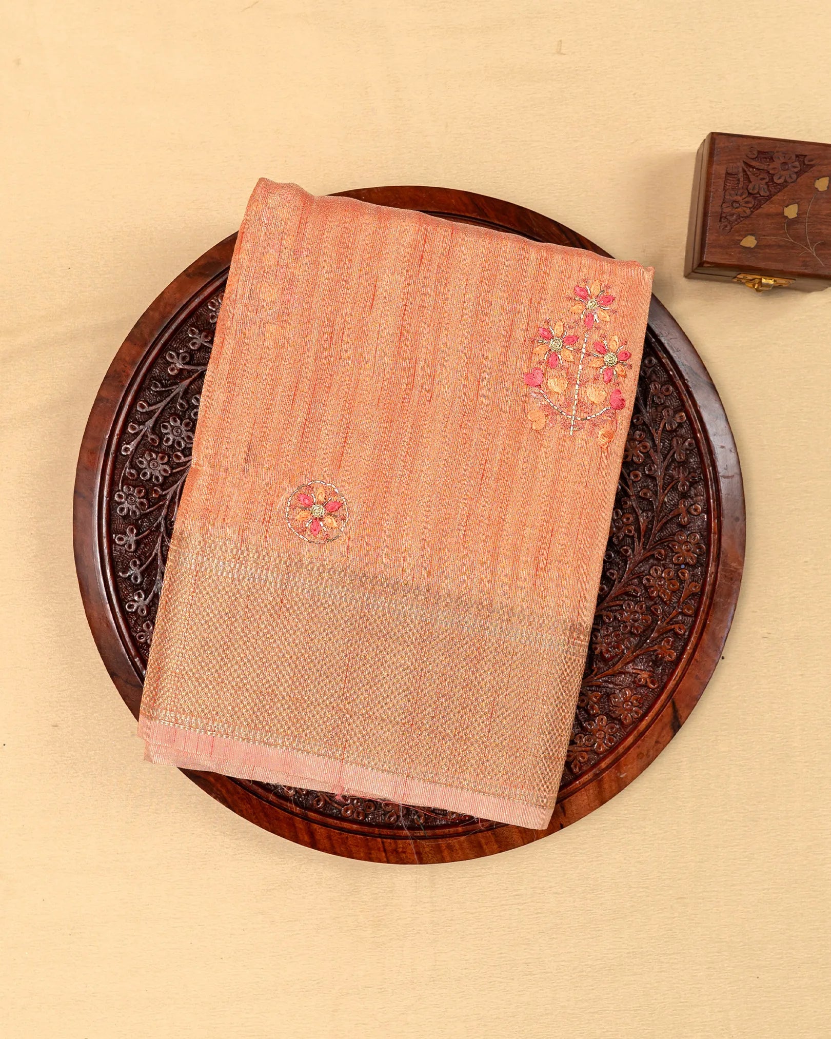 SC3121 - Tissue Embroidery Saree With Jarjoshi Work