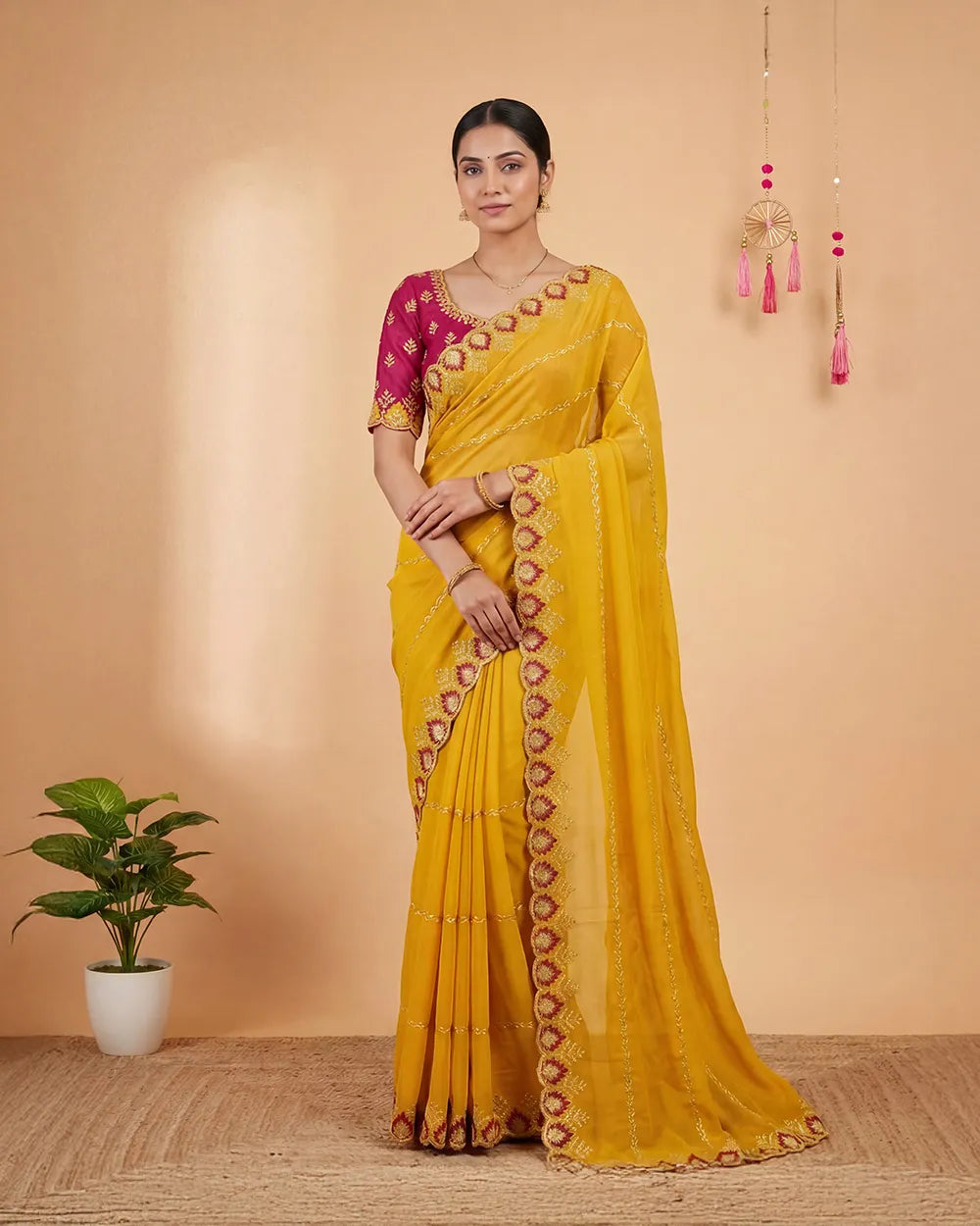 SC6332 - TRENDY CHIFFON SAREE