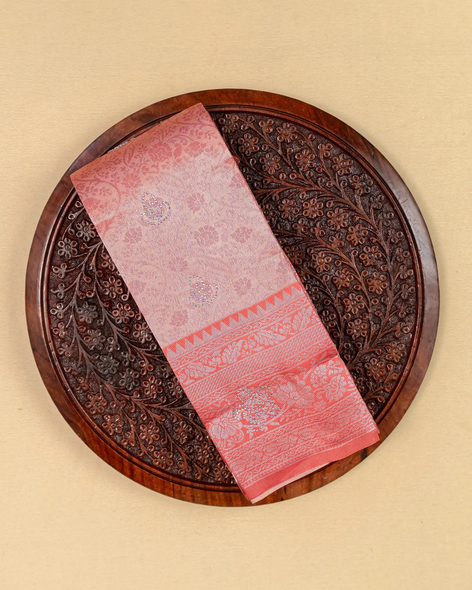 SC3223 - Litchi Silk Saree with Multi Stone