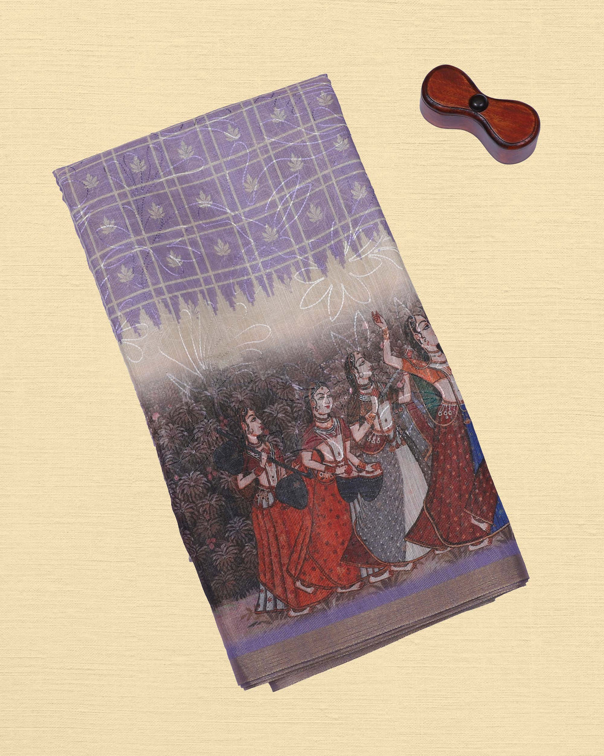 Tissue Embroidery Kalamkari Saree
