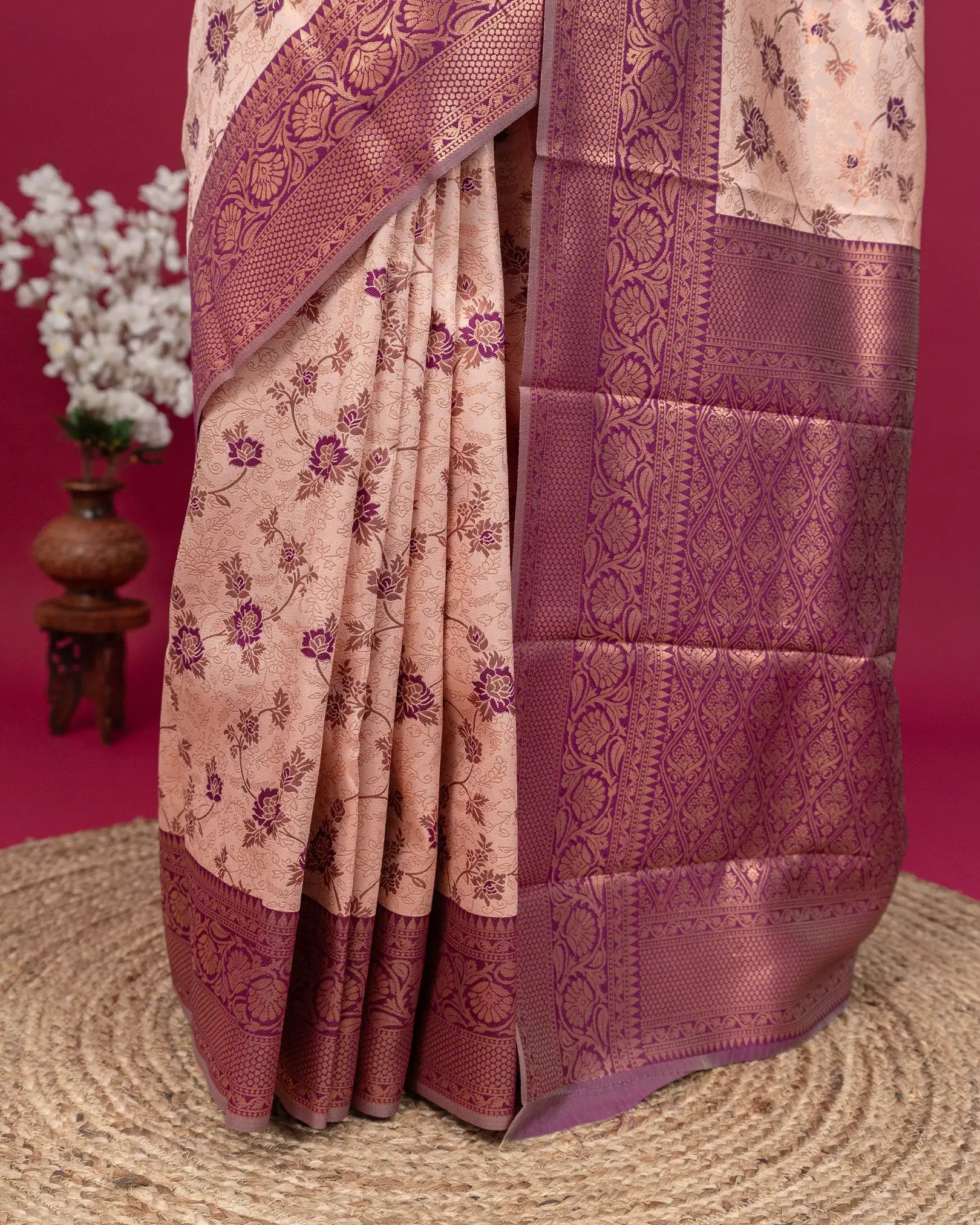 SC2819 - Top dyed saree with meena butta