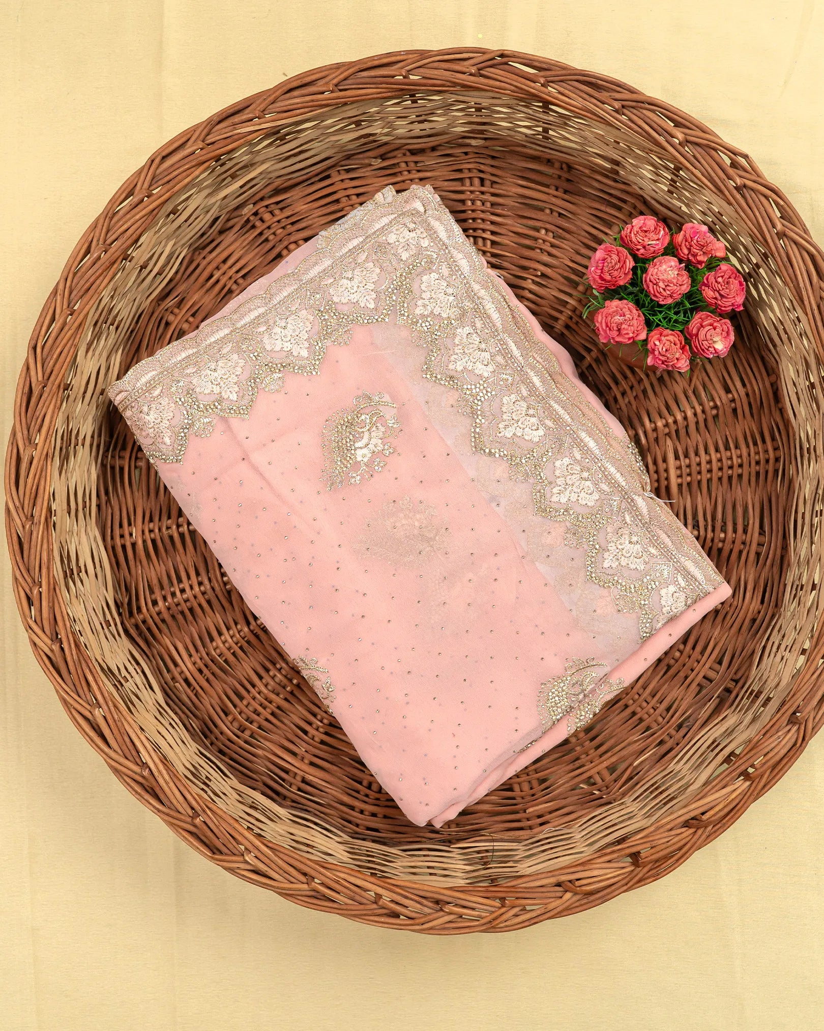 SC3991 - Georgette Saree With Premium Stone And Embroidery