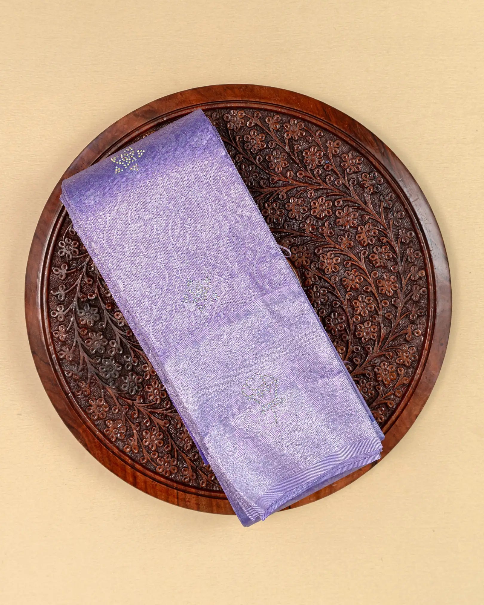 SC3223 - Litchi Silk Saree with Multi Stone
