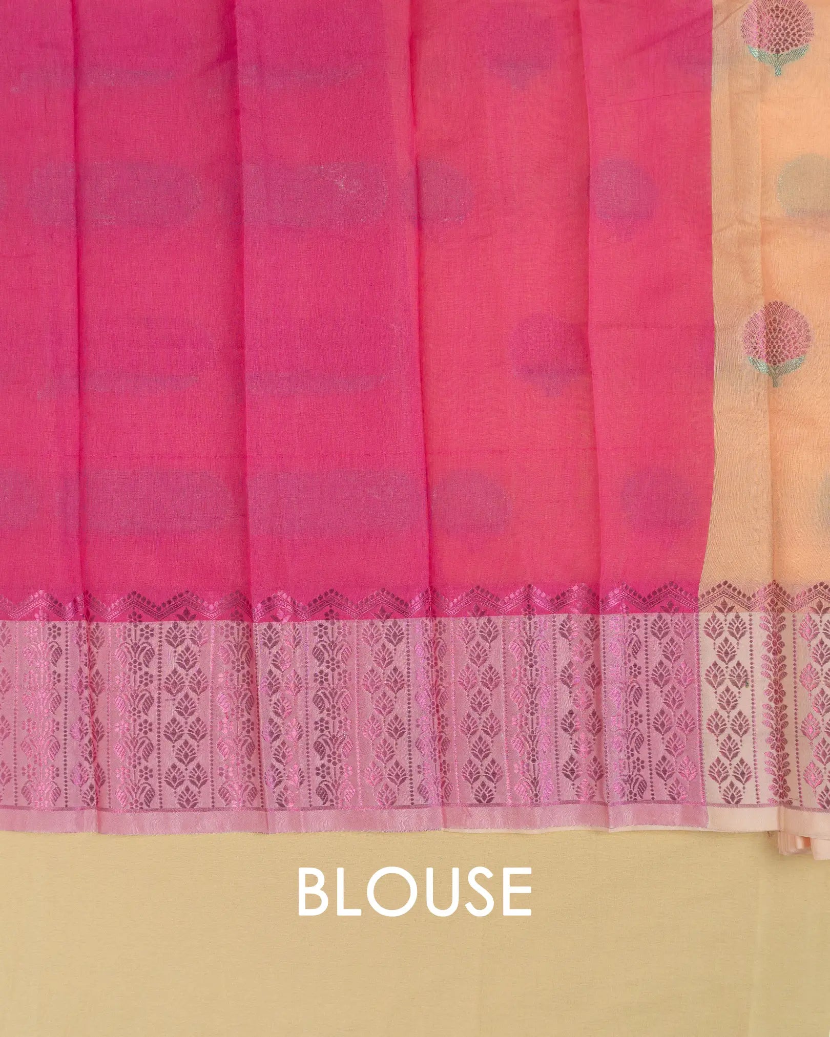 SC2980 - Silk Cotton With Pink And Self Zari
