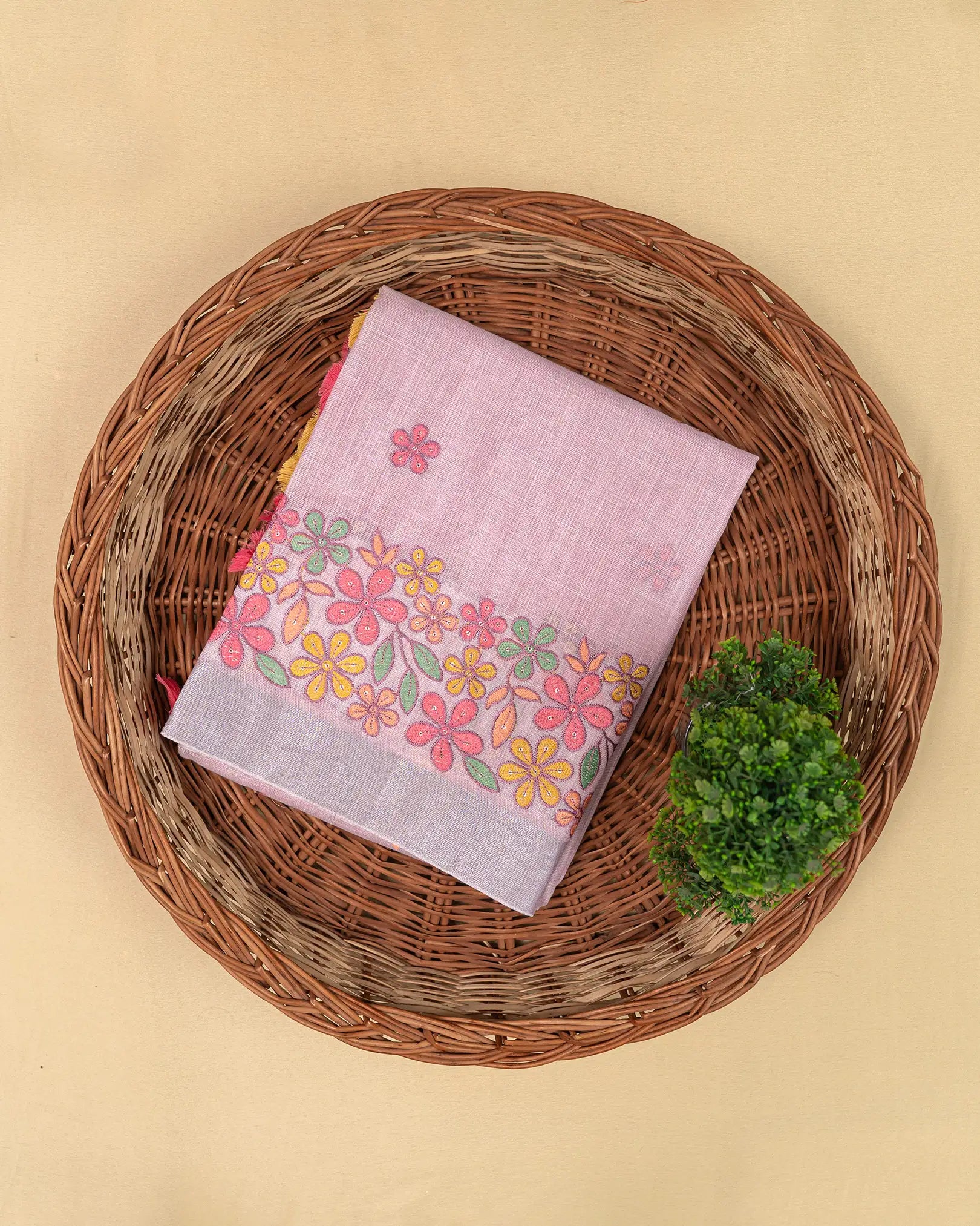 SC3296 - Linen Cotton With Border Embroidery