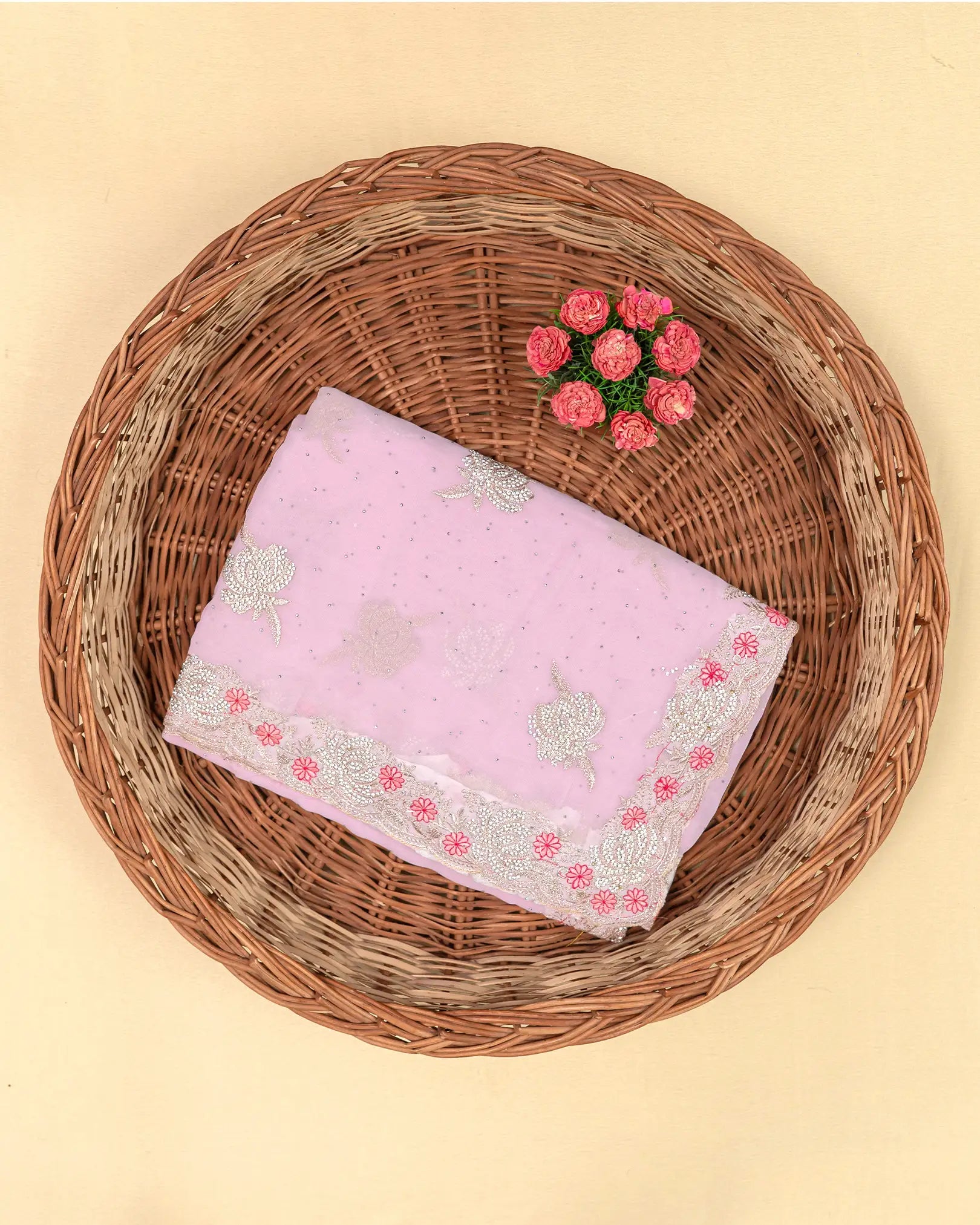 SC3994 - Georgette With Embroidery And Handwork Stone