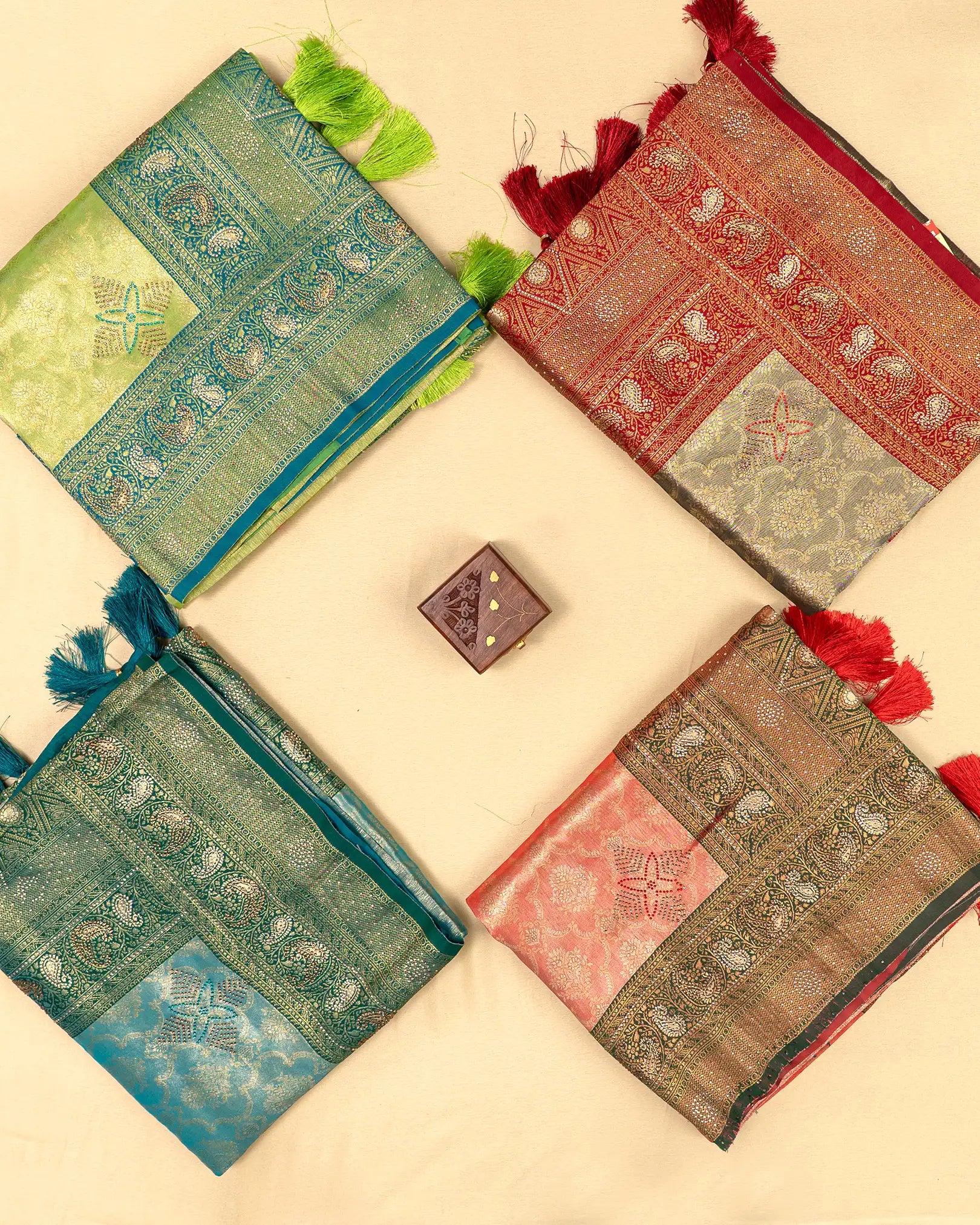 SC3582 - Tissue Saree With Premium Multi Colour Stone