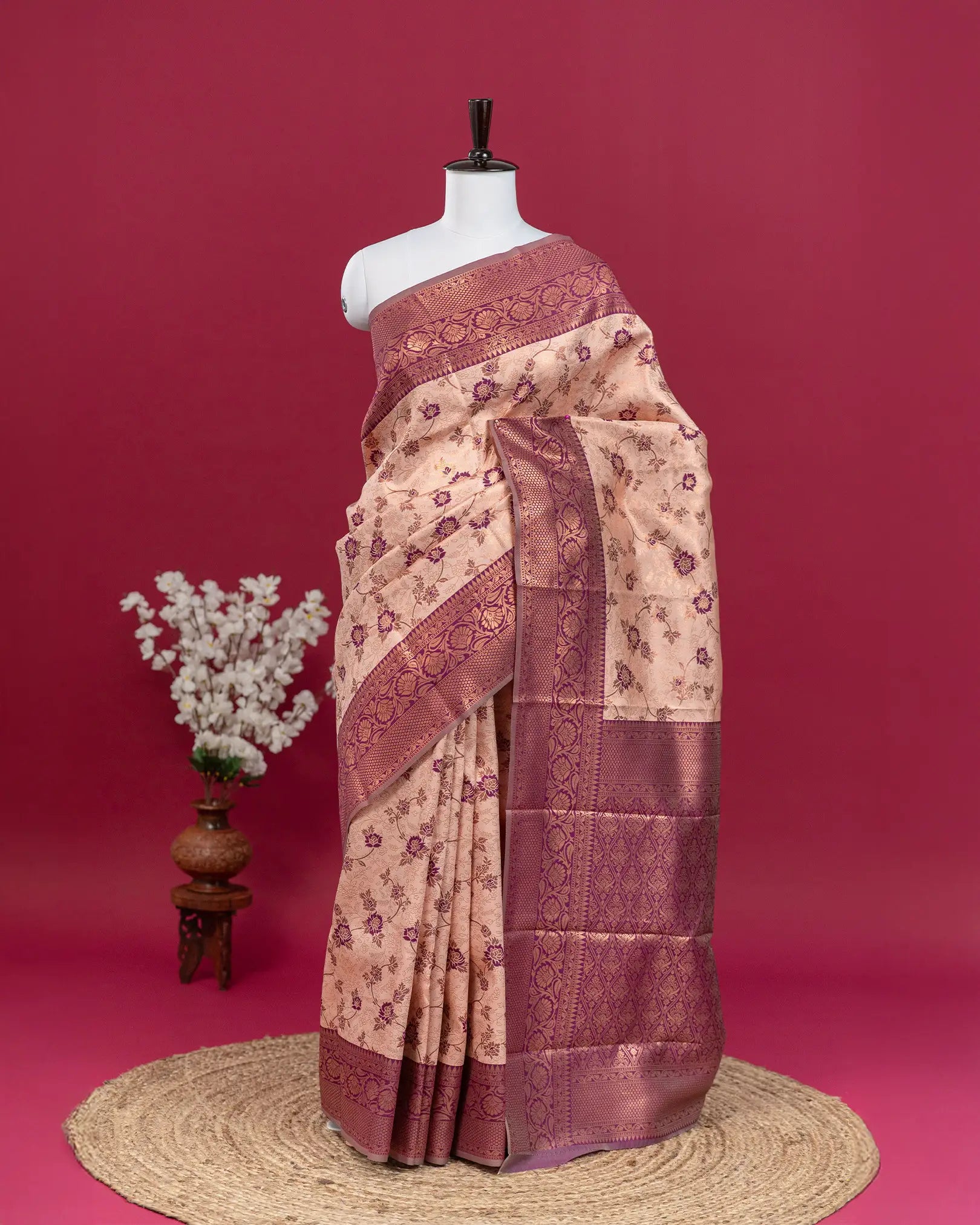 SC2819 - Top dyed saree with meena butta