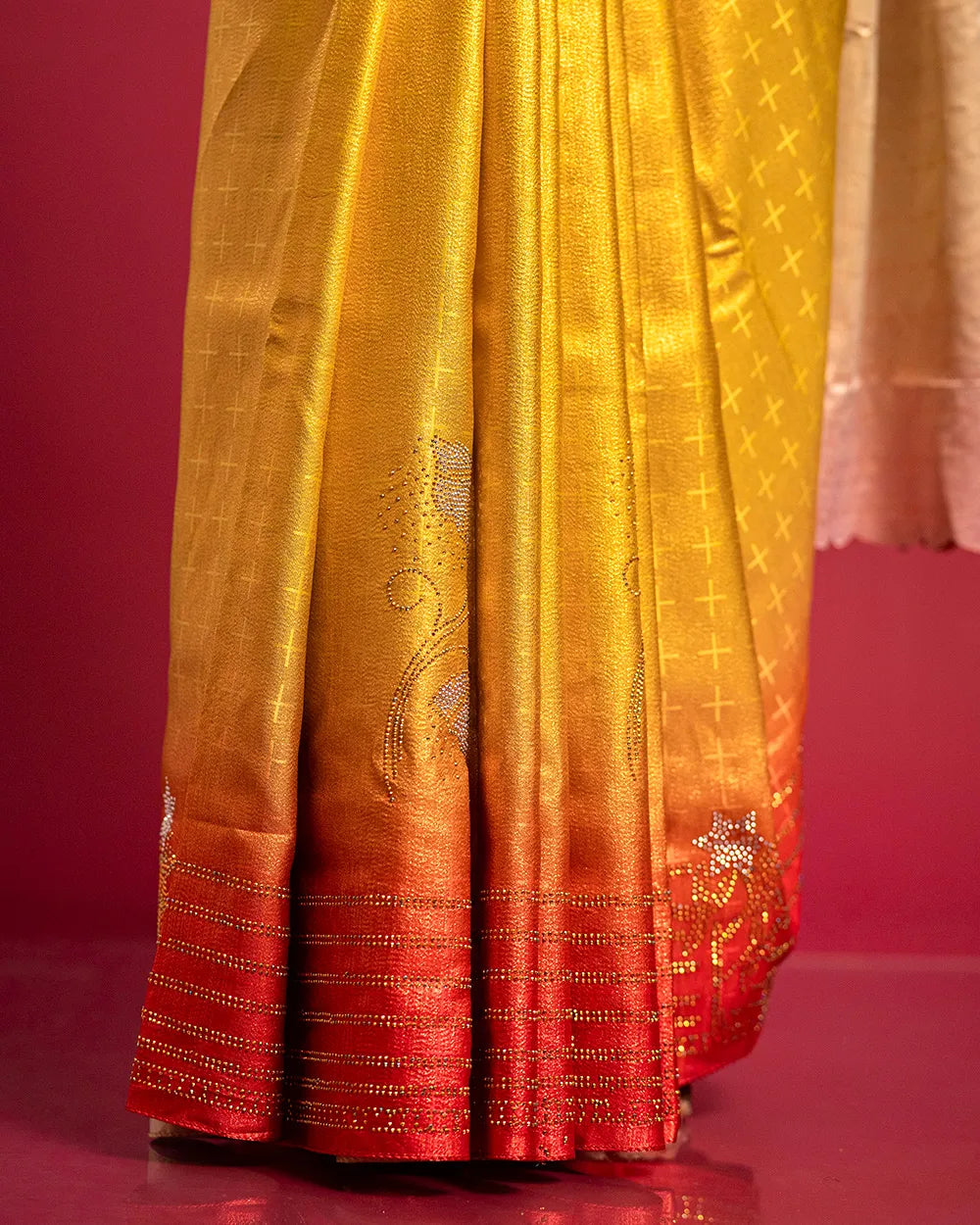 SC6623 - SATIN MULTI STONE SAREE