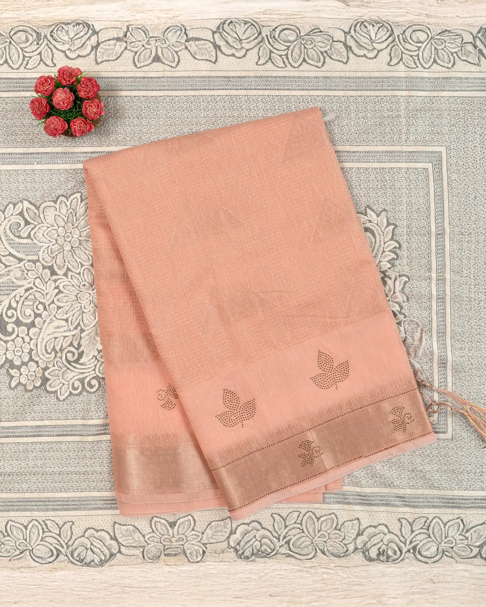 SC4061 -Linen Saree with Gold Zari