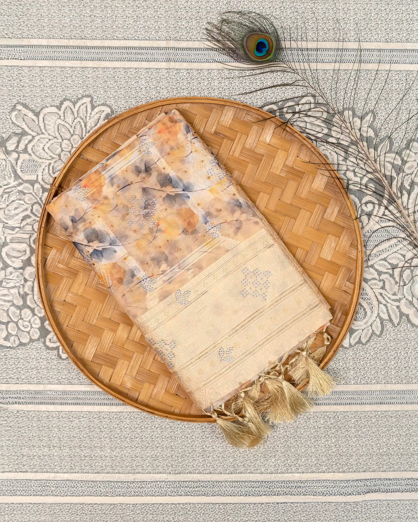 SC3496 - Cotton Brasso With Silver Stone