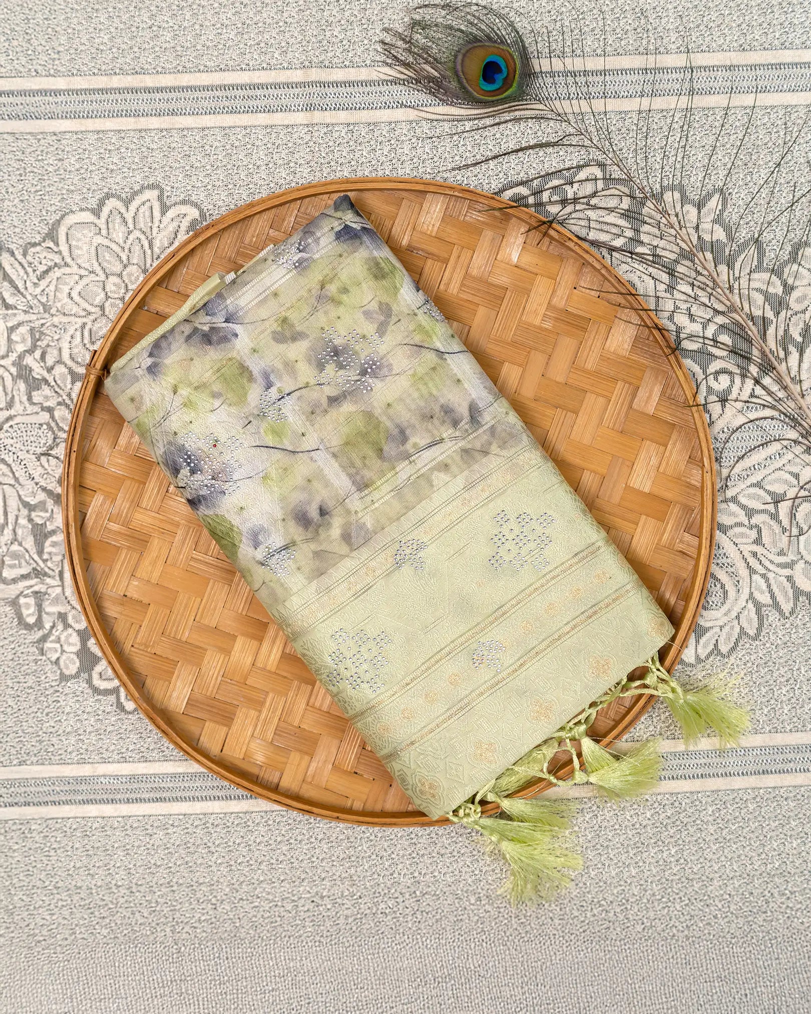 SC3496 - Cotton Brasso With Silver Stone