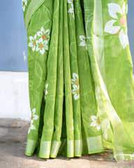 SC6183(3) - LINEN EMBROIDERY SAREE