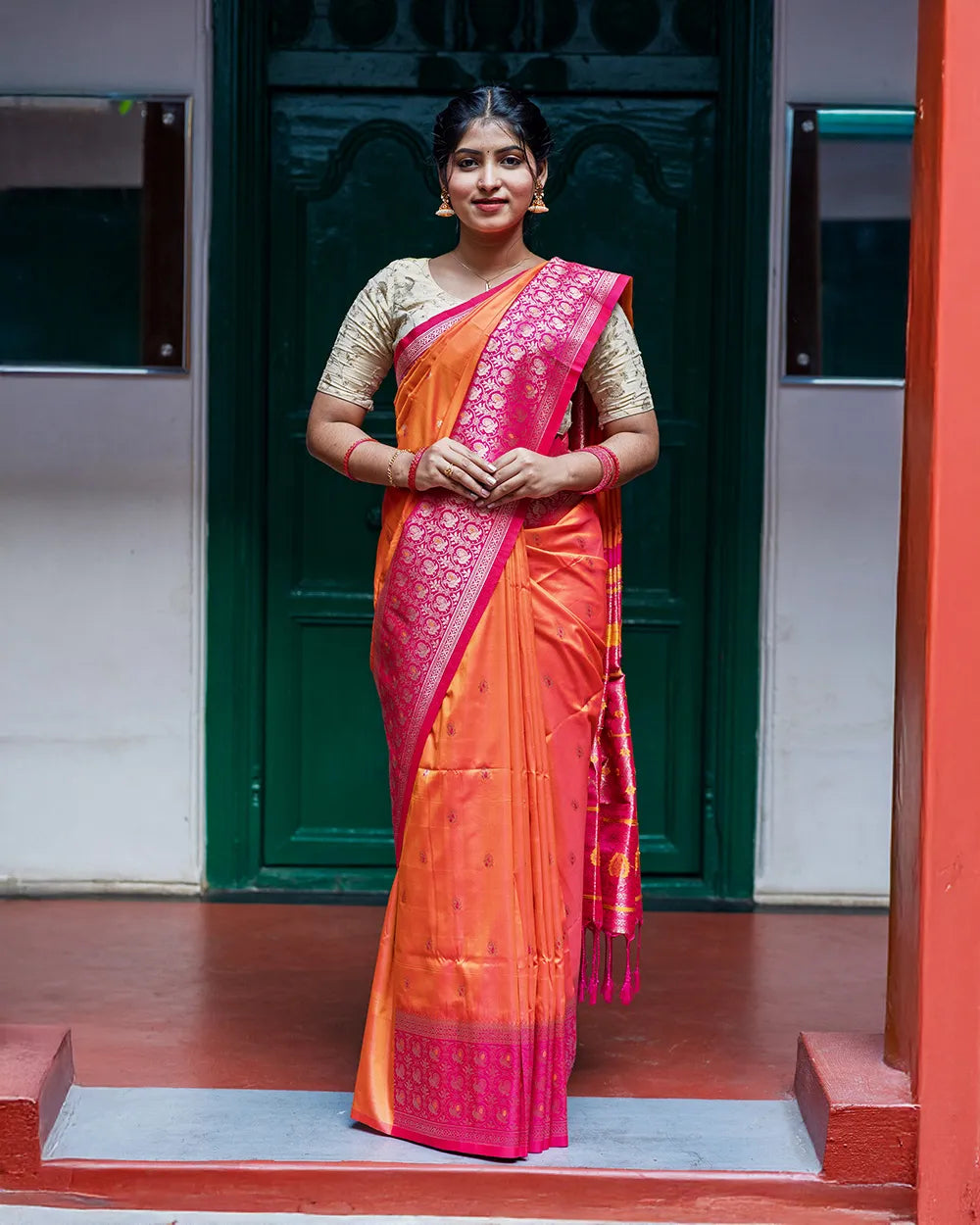 SC5638 - SOFT SILK SAREE WITH MEENA BUTTA