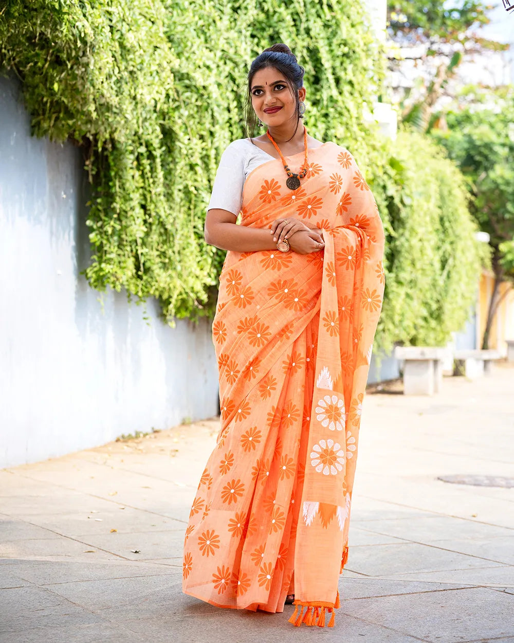 SC6288 - LINEN COTTON SAREE