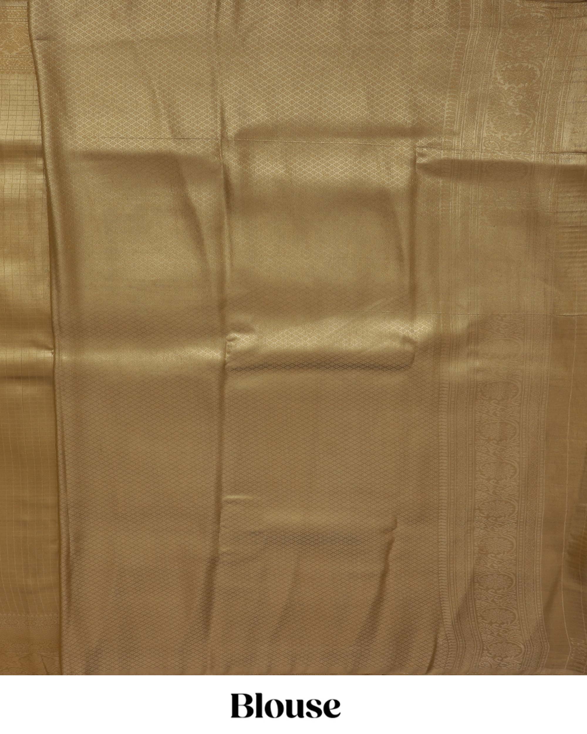 Tissue Saree With Checked Embose Small Buttas