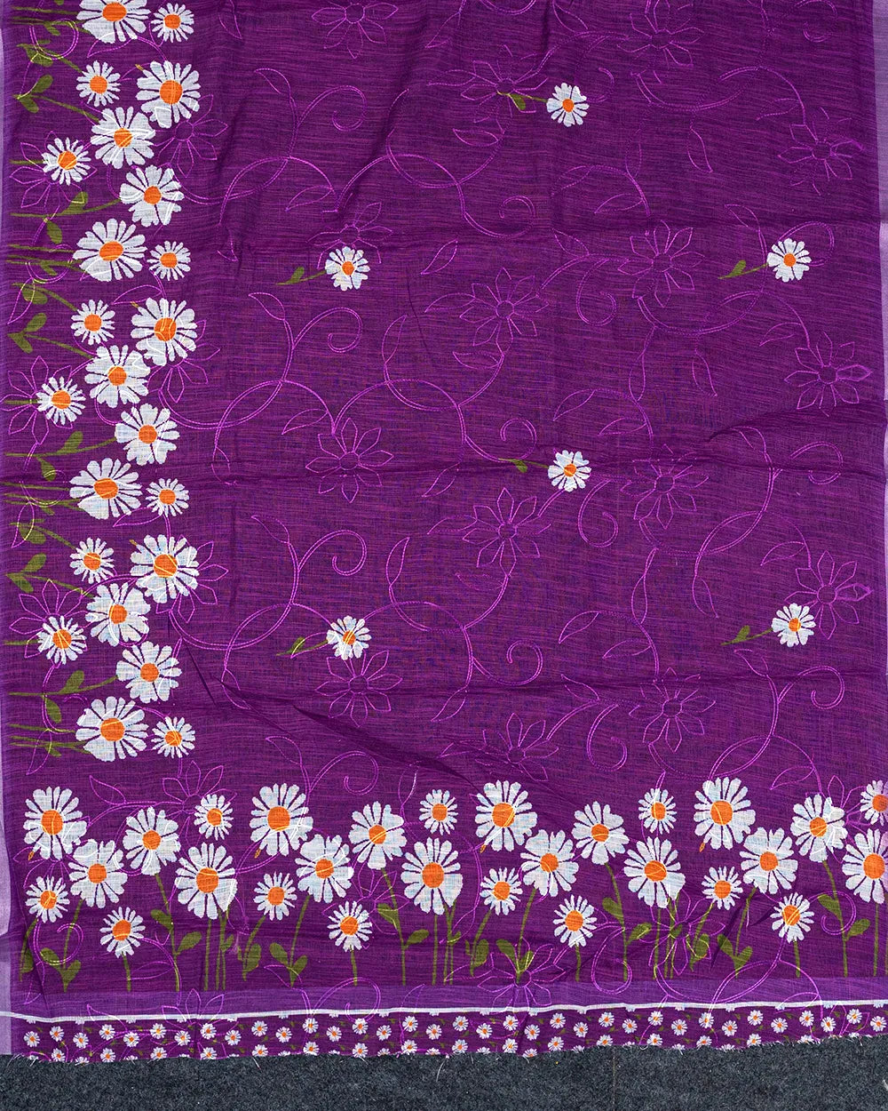 SC6183(4) - LINEN EMBROIDERY SAREE