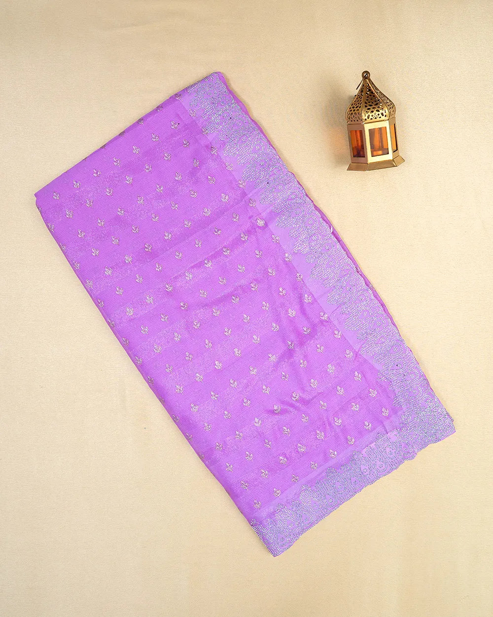 SC6497 - CHIFFON SAREE WITH SILVER ZARI LINES