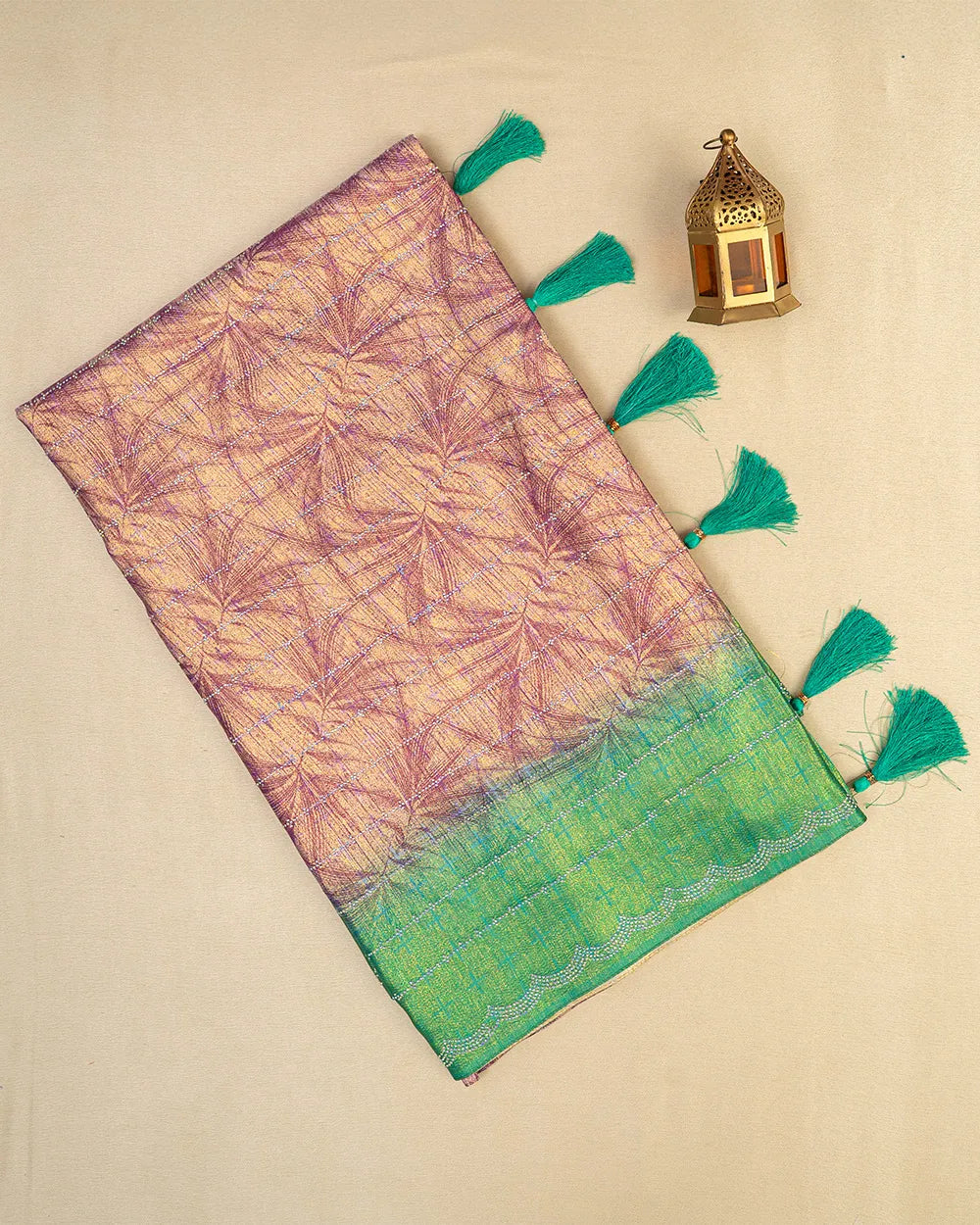 SC6620 - SATIN MULTI STONE SAREE