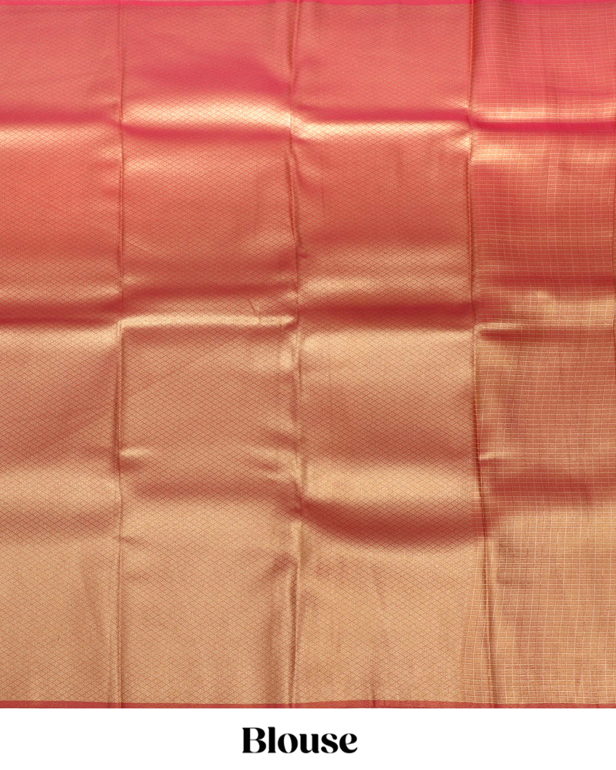 Tissue Saree With Checked Embose Small Buttas