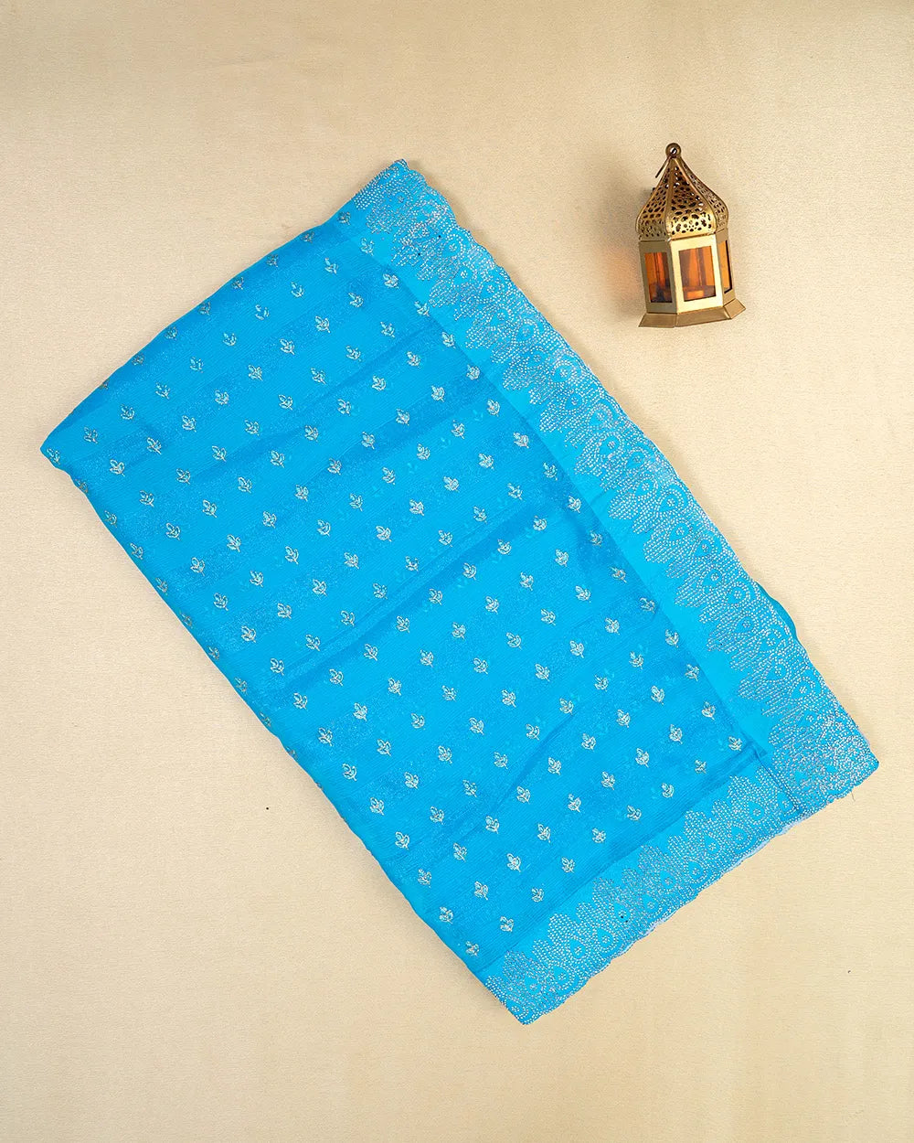 SC6497 - CHIFFON SAREE WITH SILVER ZARI LINES