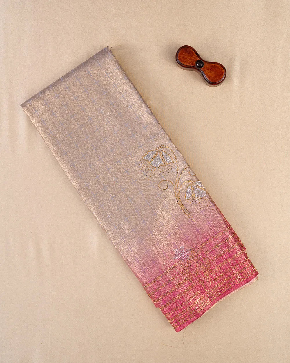 SC6623 - SATIN MULTI STONE SAREE