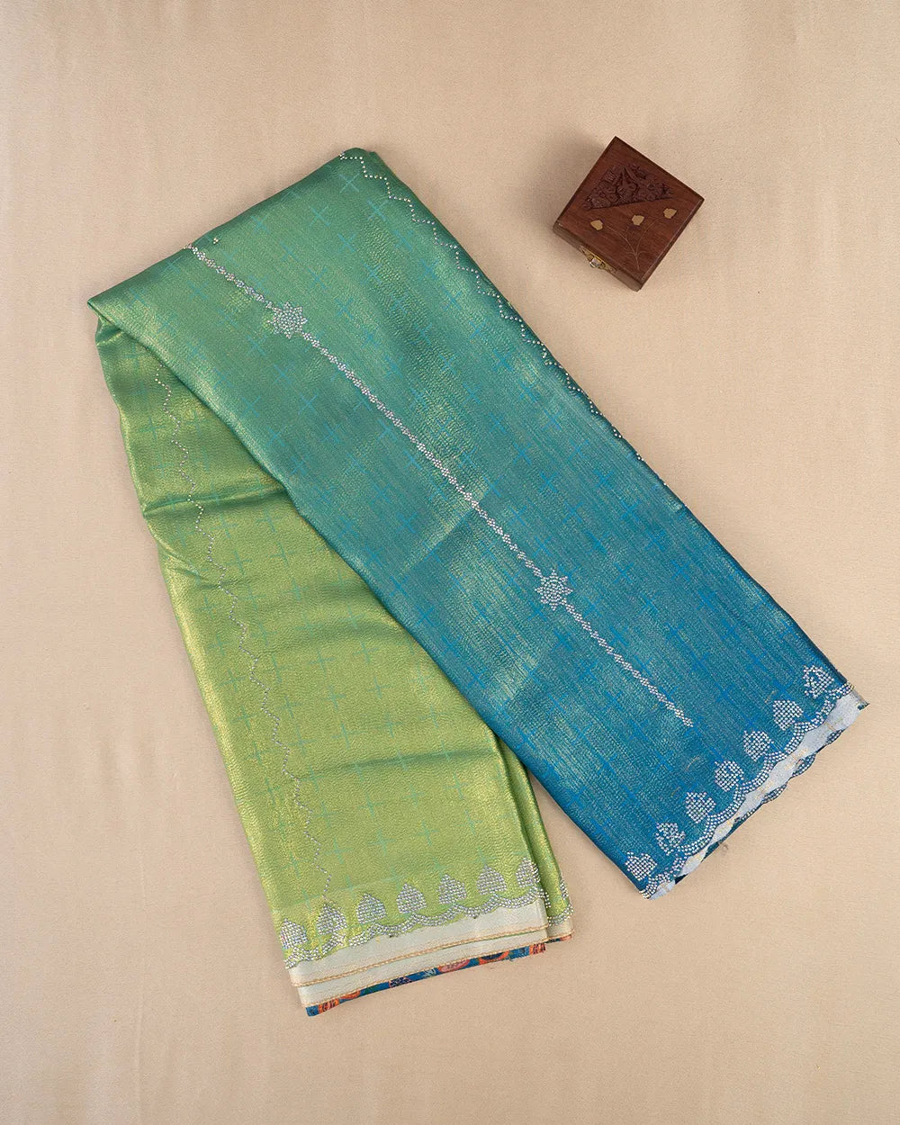 SC6621 - SATIN MULTI STONE SAREE