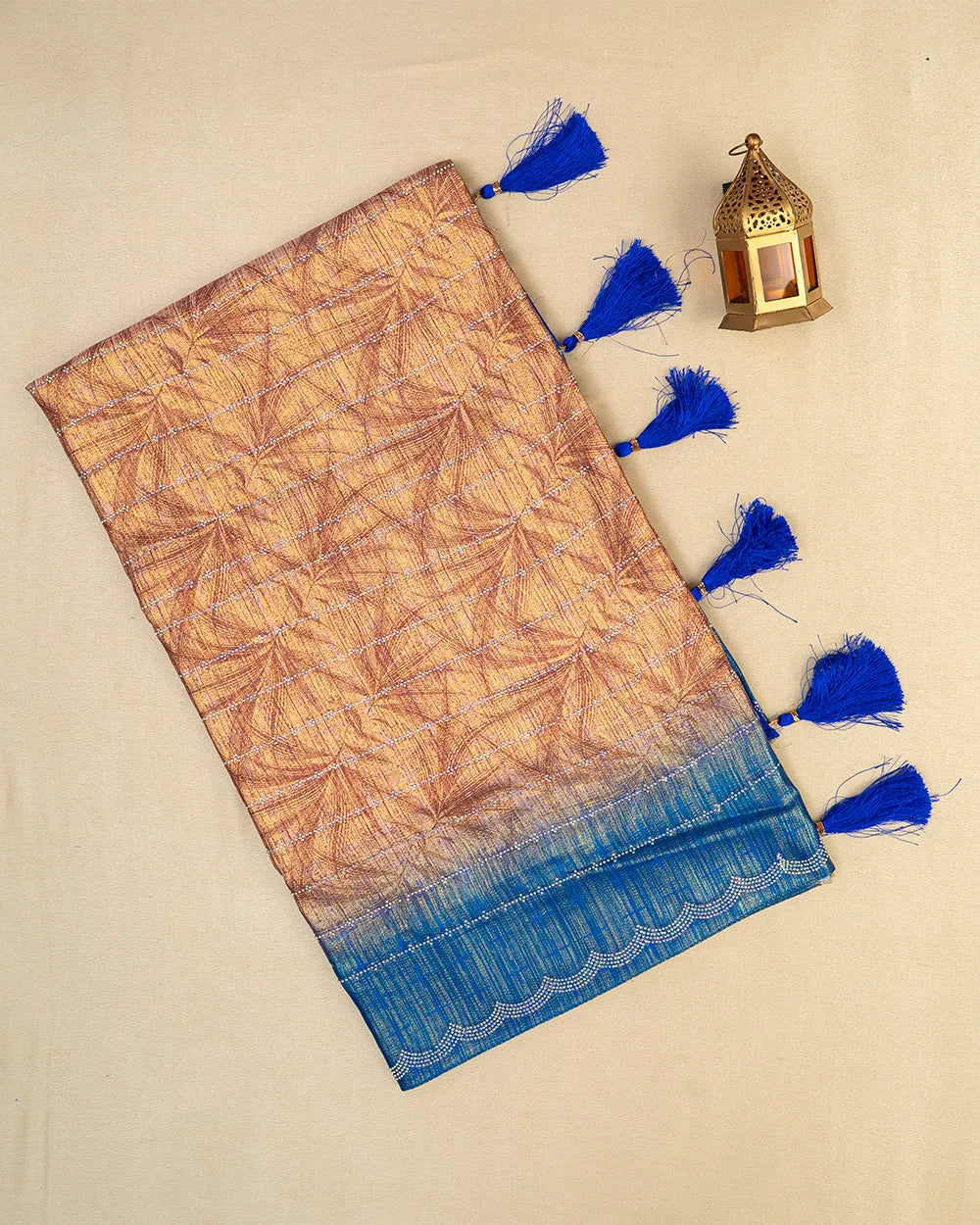 SC6620 - SATIN MULTI STONE SAREE